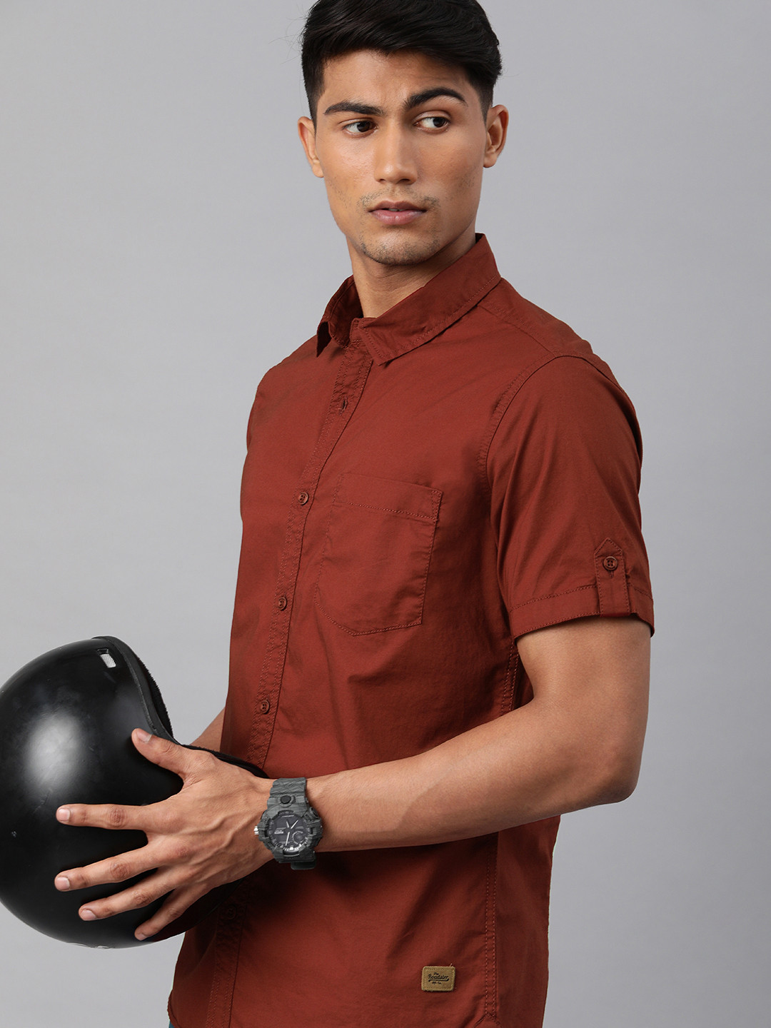 

Roadster Men Maroon Casual Shirt