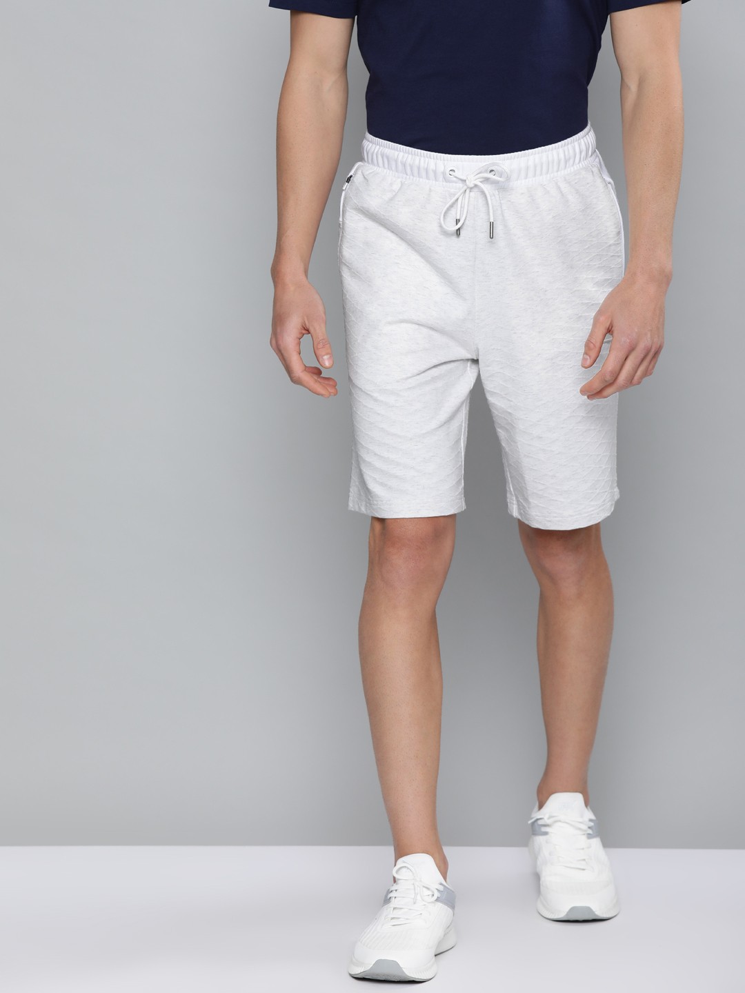 

one8 x PUMA Men White Self Design Regular Fit Regular VK Sweat Shorts