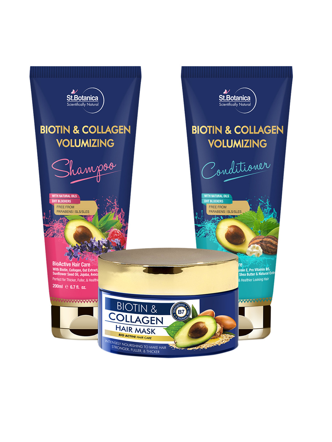 

St.Botanica Unisex Biotin And Collagen Shampoo Conditioner & Hair Mask, Na