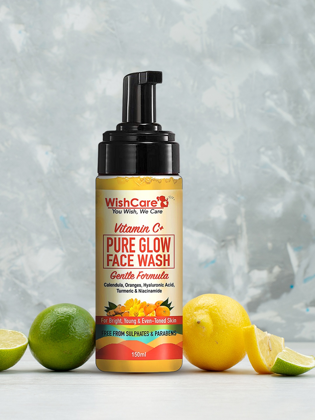 

WishCare Unisex Vitamin C+ Hyaluronic Acid & Niacinamide Pure Glow Face Wash, Na