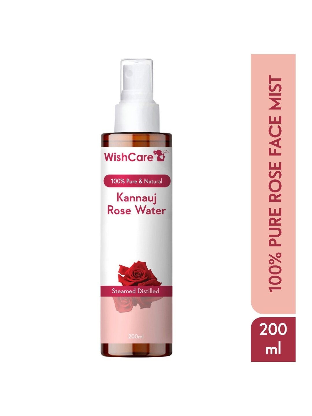 

WishCare Unisex Red Pure & Natural Kannauj Rose Water For Skin, Face & Hair 200 ml