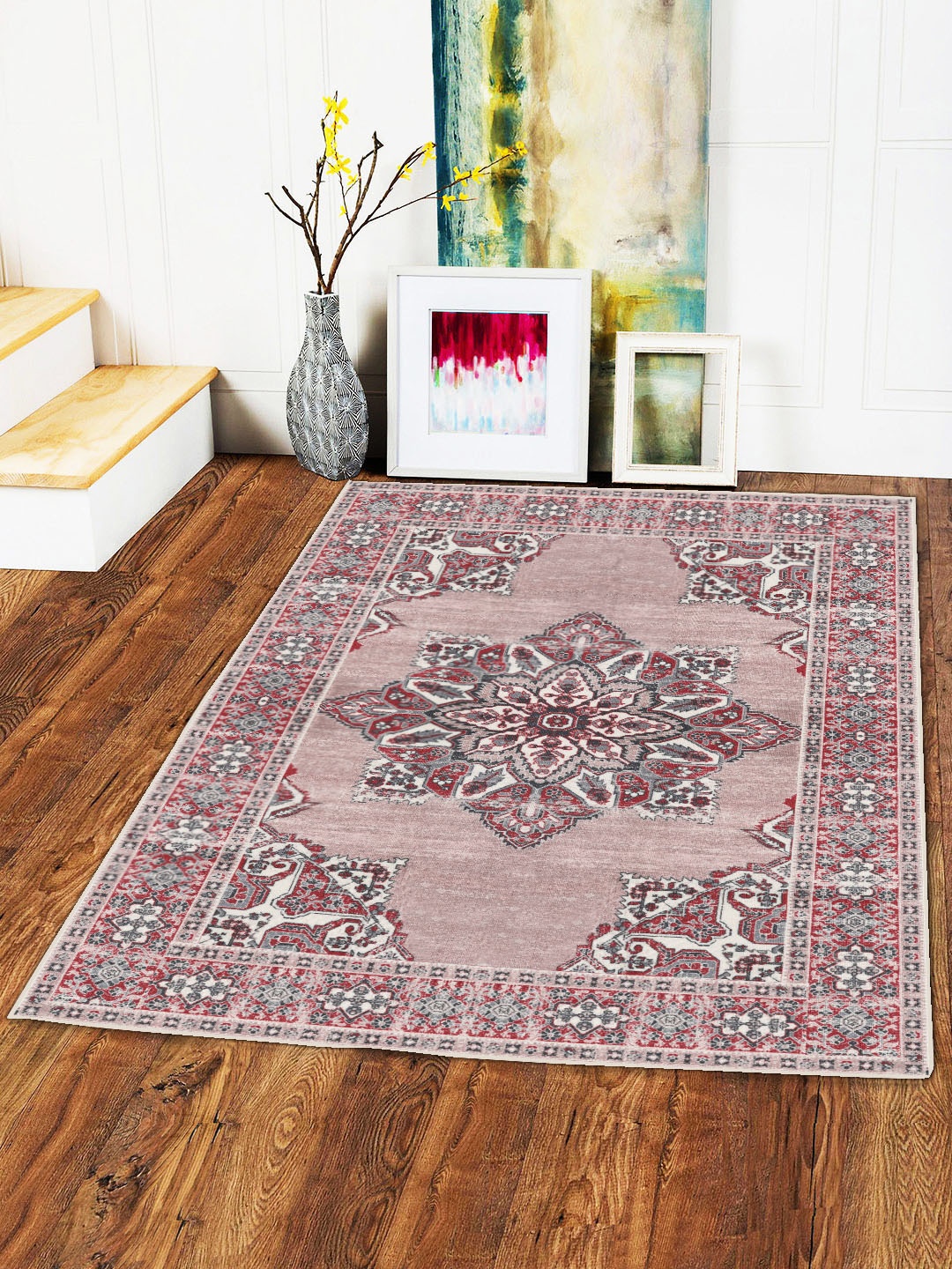 

Status Mauve & White Printed Anti-Skid Carpet
