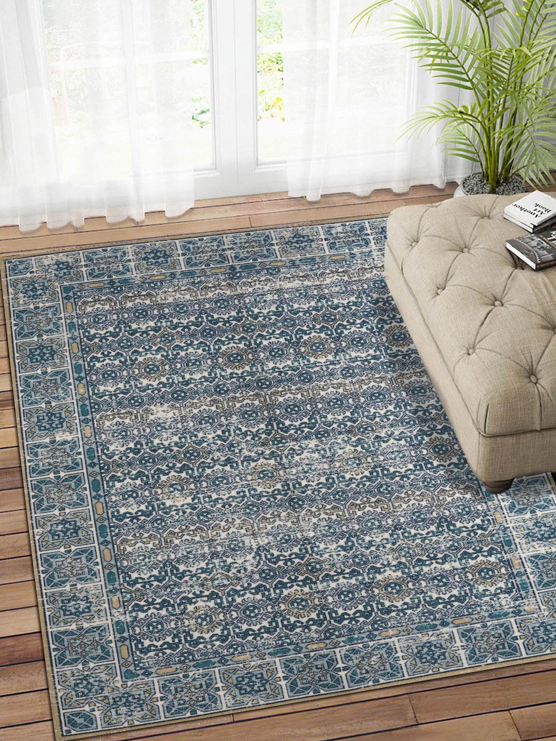 

Status Blue & White Printed Anti-Skid Carpet