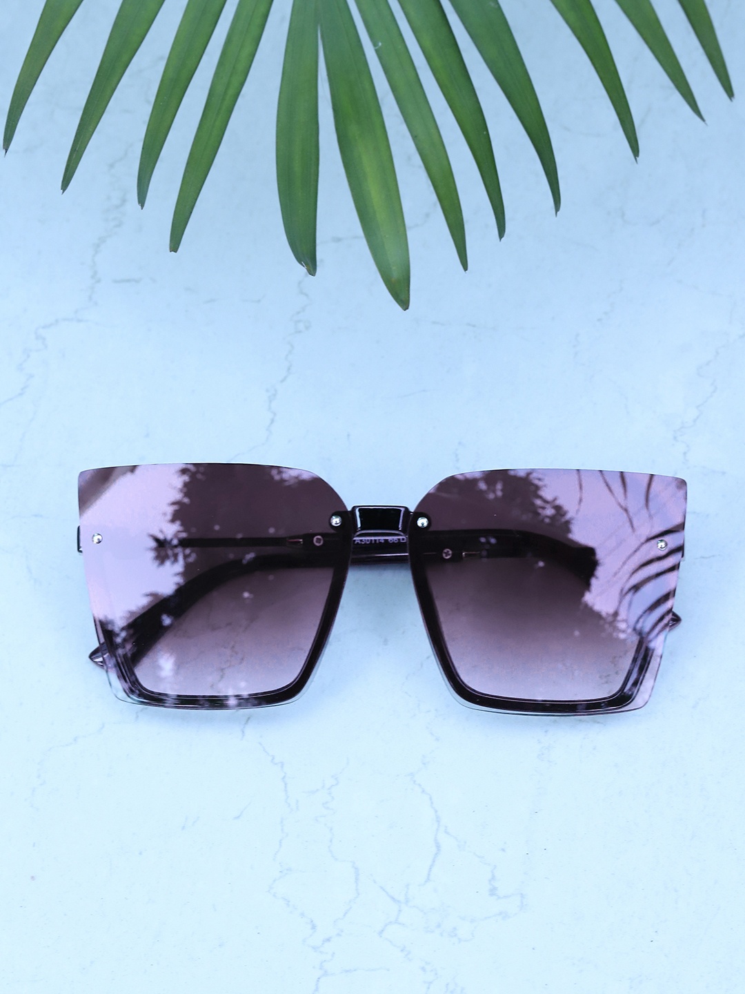 

Carlton London Women Half Rim Oversized Sunglasses A30114, Purple
