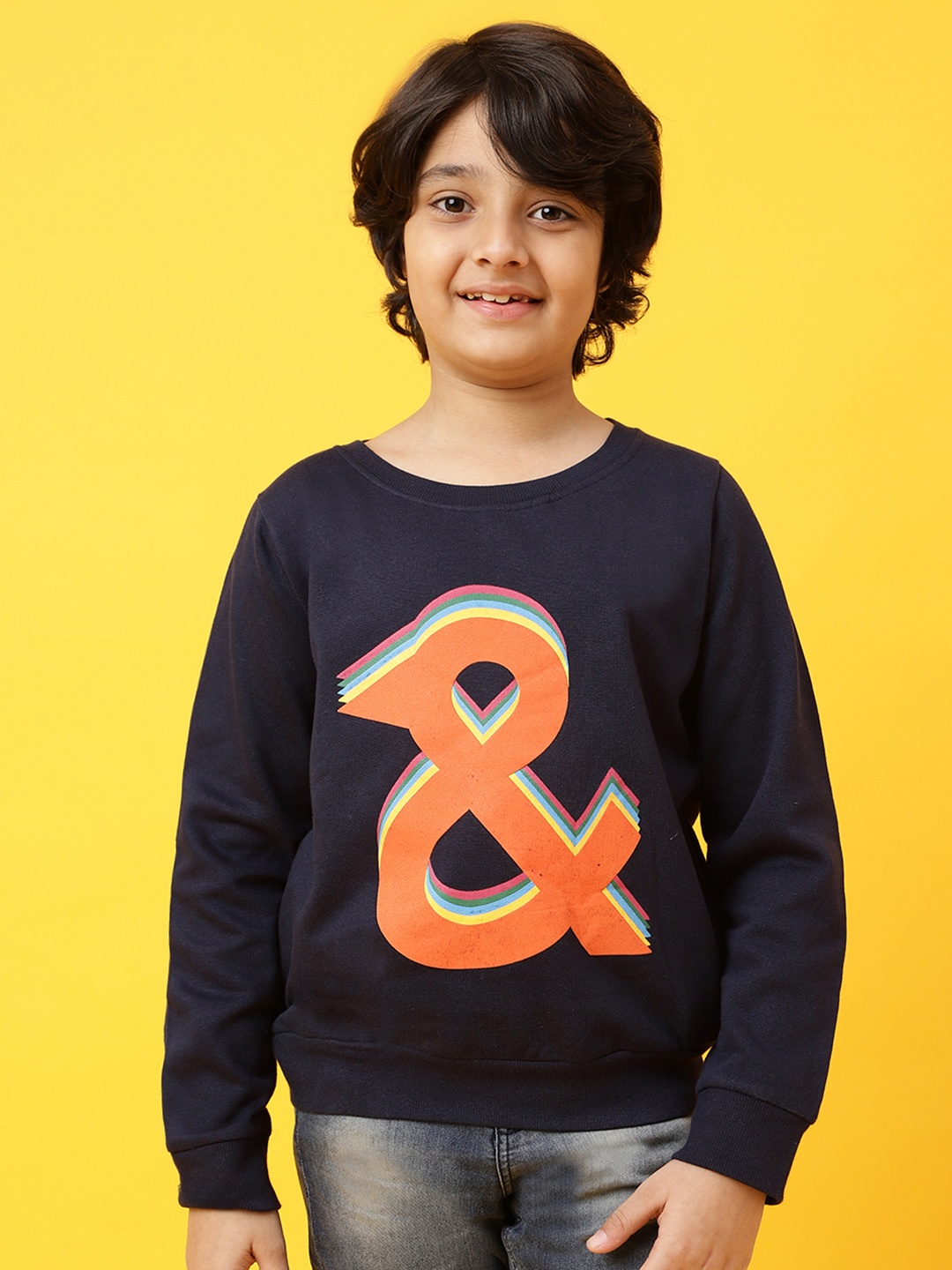

TALES & STORIES Boys Navy Blue Printed Sweatshirt