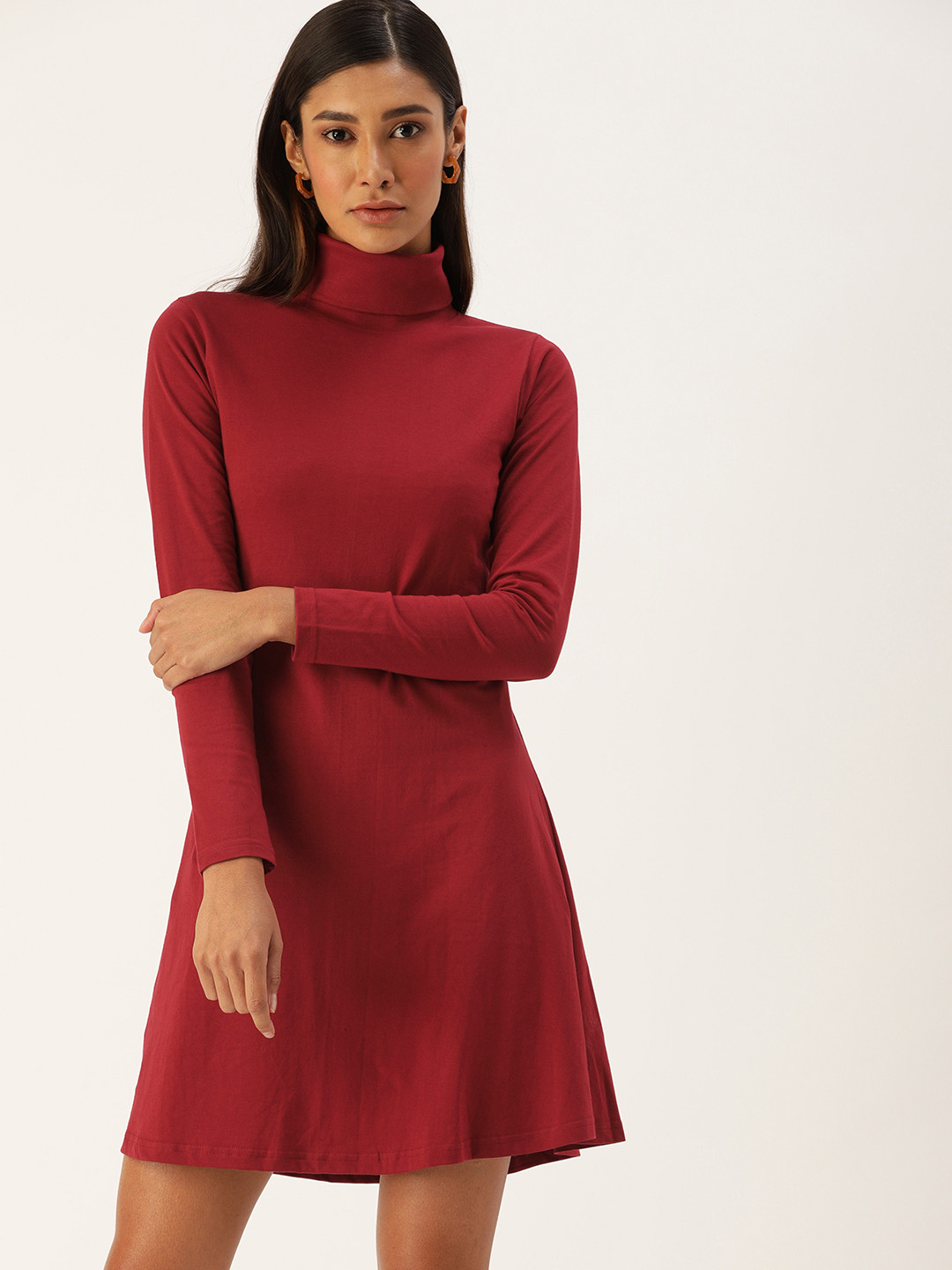 

The Dry State Women Red Solid A-Line Dress