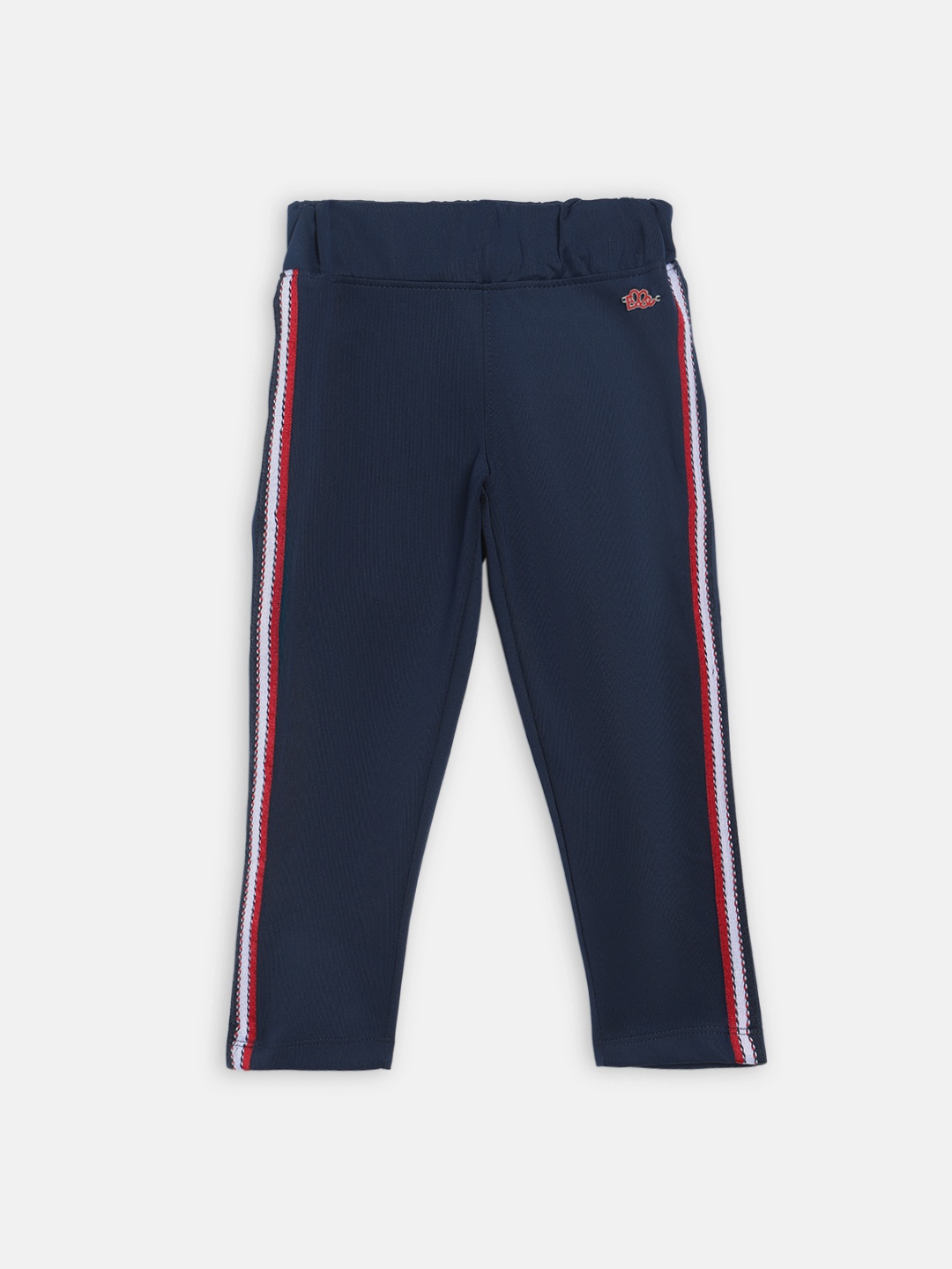 

ELLE Girls Navy Blue Solid Straight-Fit Track Pants