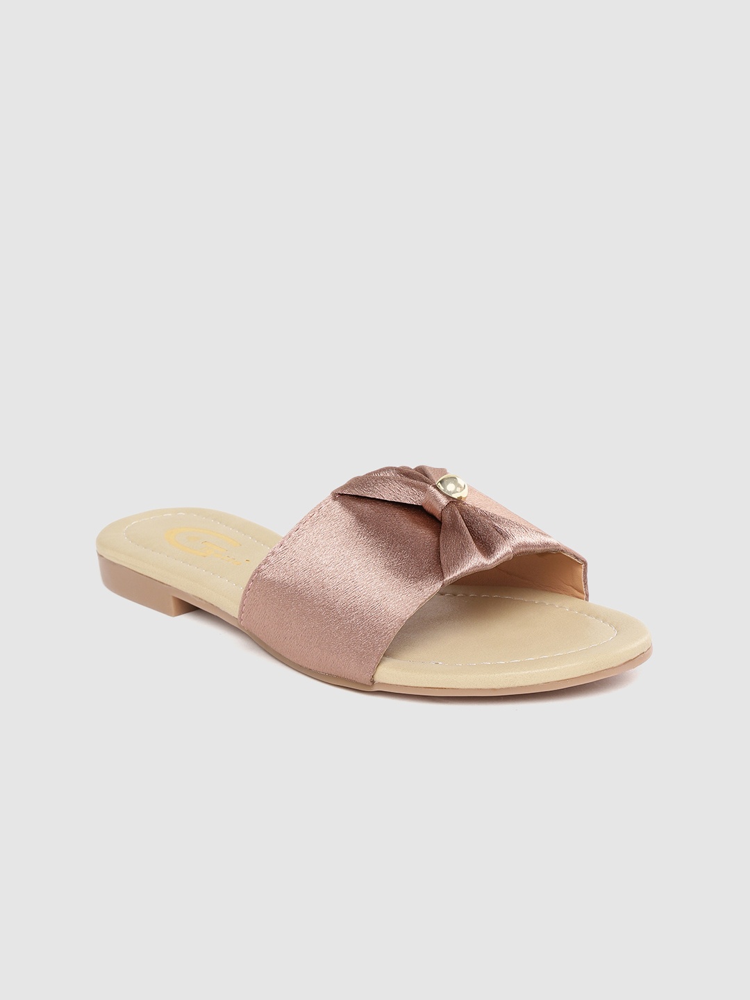 

Gibelle Women Mauve Bow & Beaded Detail Open Toe Flats