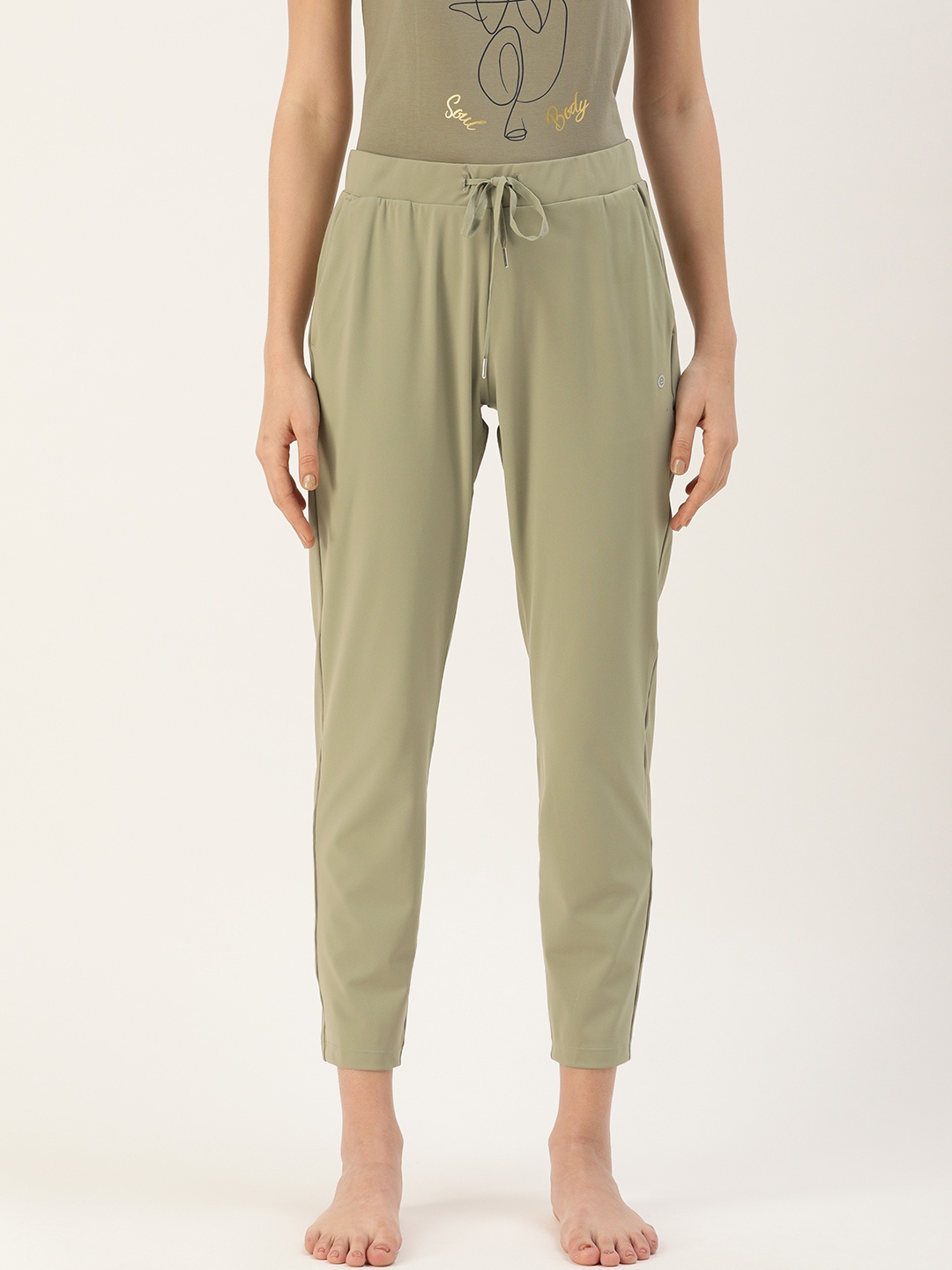 

Enamor Women Thyme Green Relaxed Fit Rapid Dry & Antimicrobial Lounge Pants