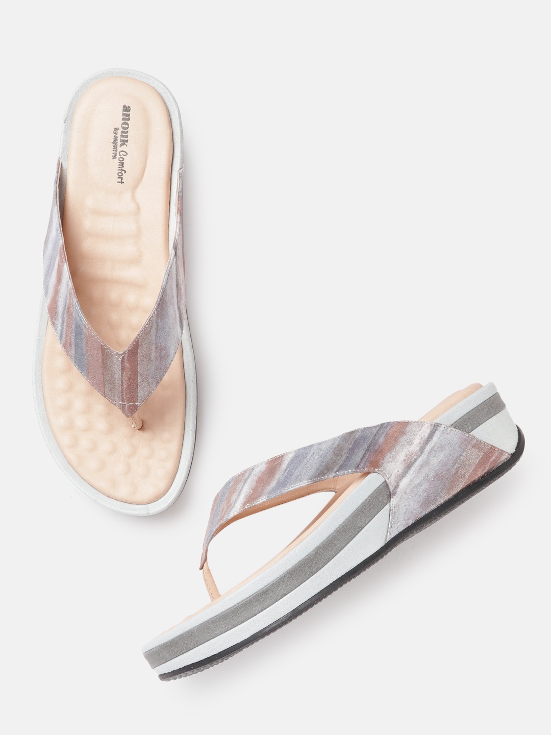 

Anouk Grey & Brown Printed Comfort Heels
