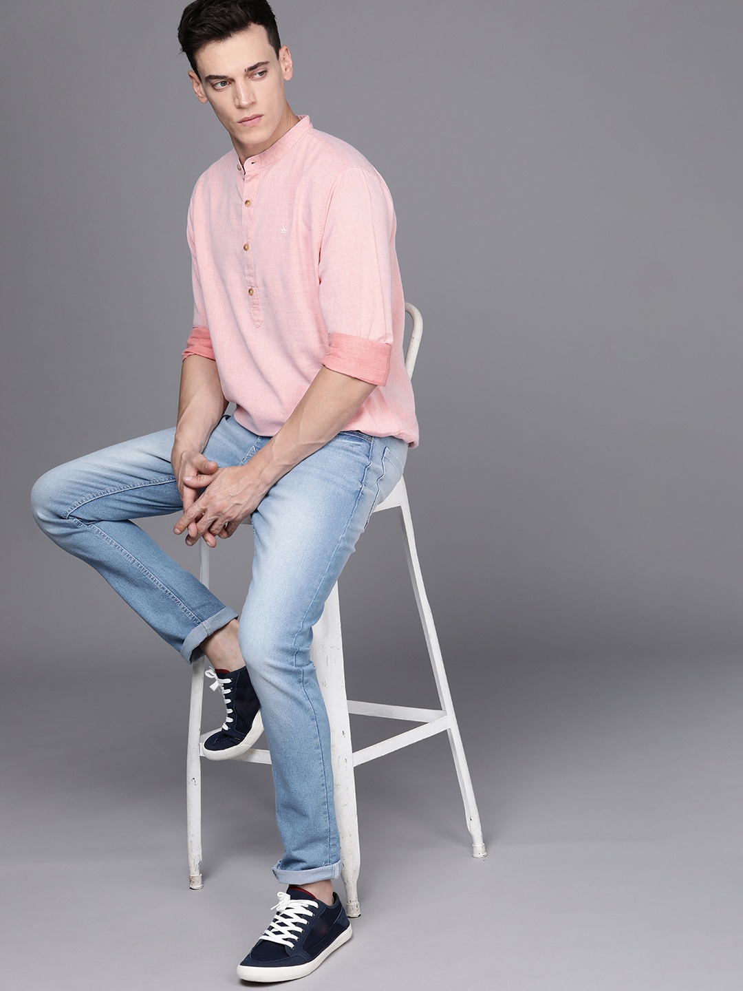 

WROGN Men Pink Slim Fit Casual Shirt