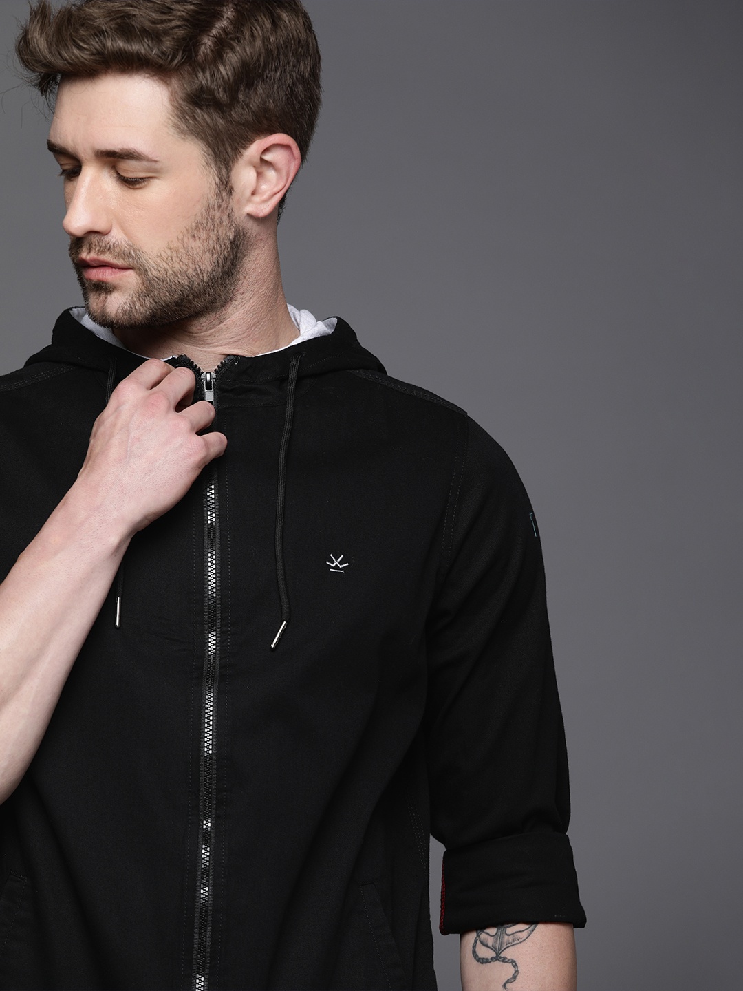 

WROGN Men Black Solid Casual Shirt