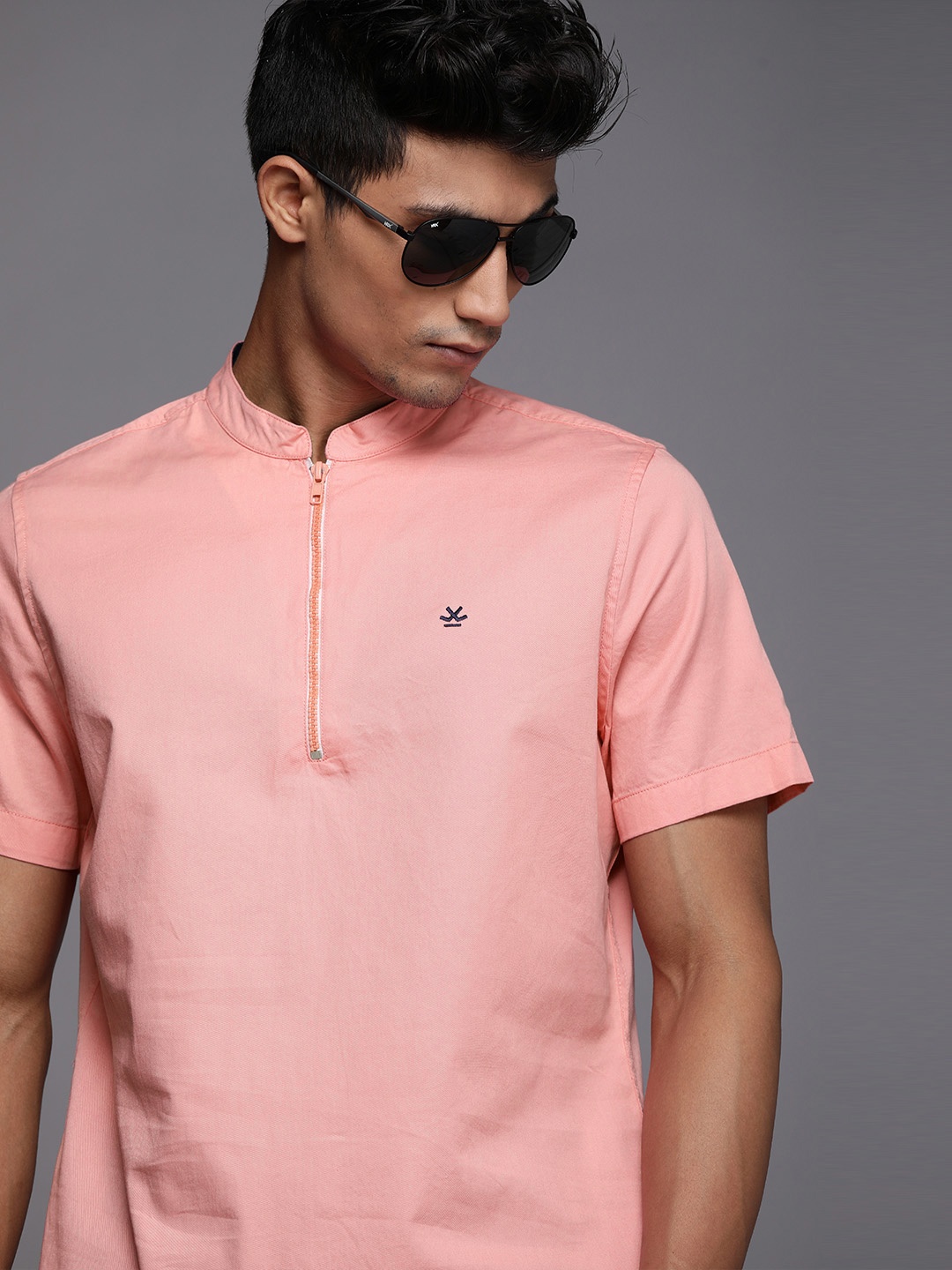 

WROGN Men Pink Slim Fit Opaque Casual Shirt