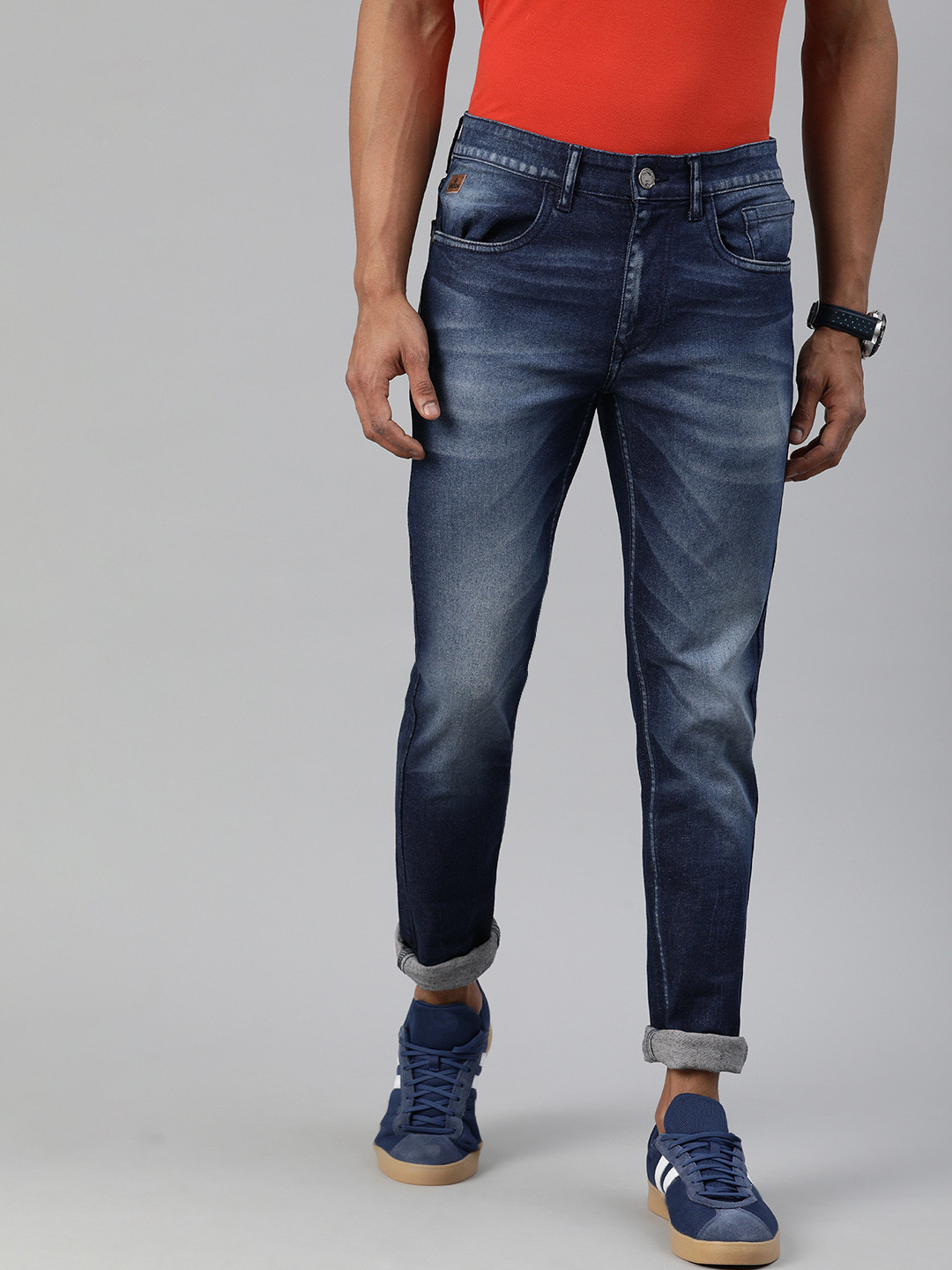 

WROGN Men Blue Skinny Fit Mid-Rise Clean Look Stretchable Jeans