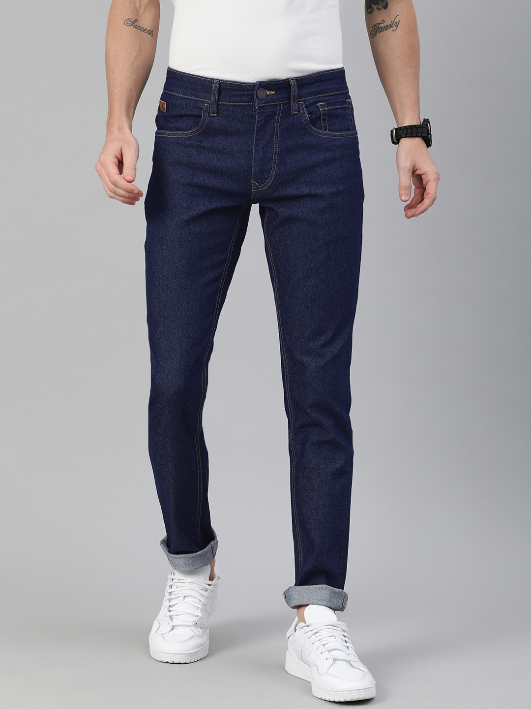 

WROGN Men Blue Slim Fit Mid-Rise Clean Look Stretchable Jeans