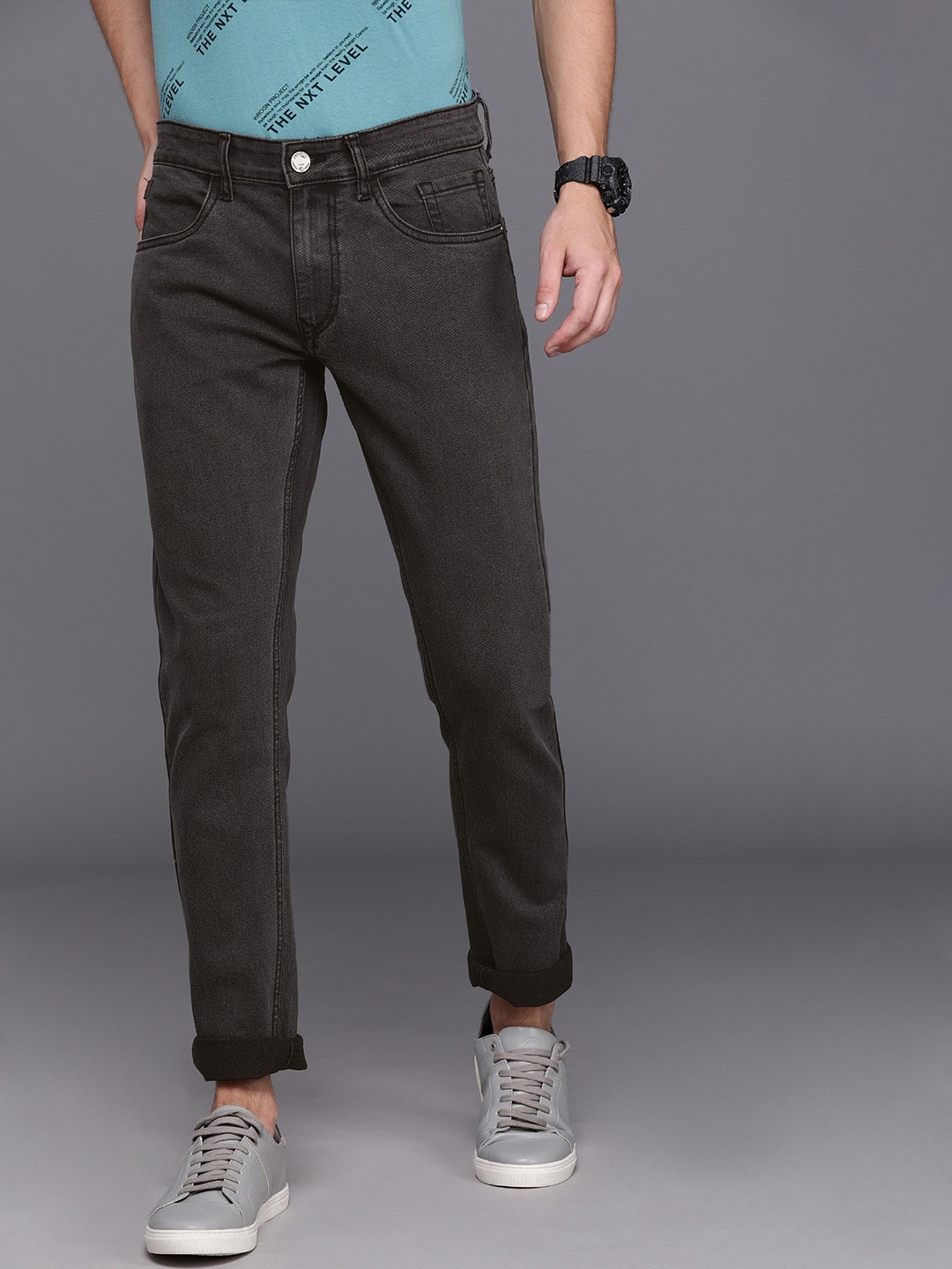 

WROGN Men Black Slim Fit Mid-Rise Clean Look Jeans