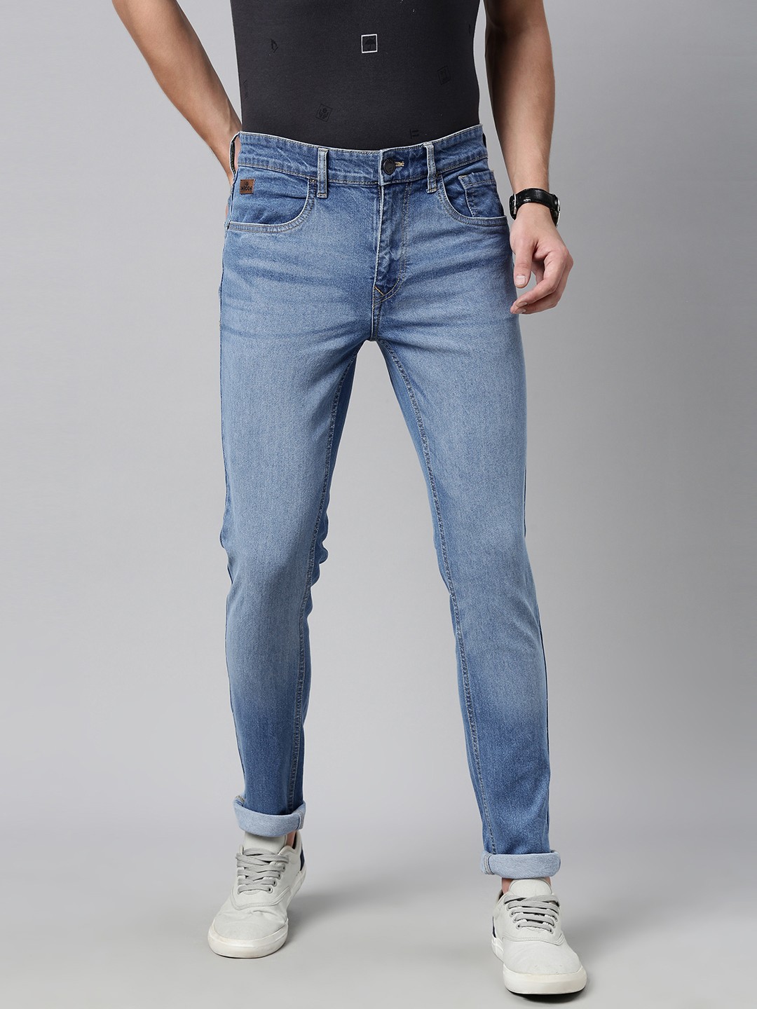 

WROGN Men Blue Skinny Fit Heavy Fade Stretchable Jeans