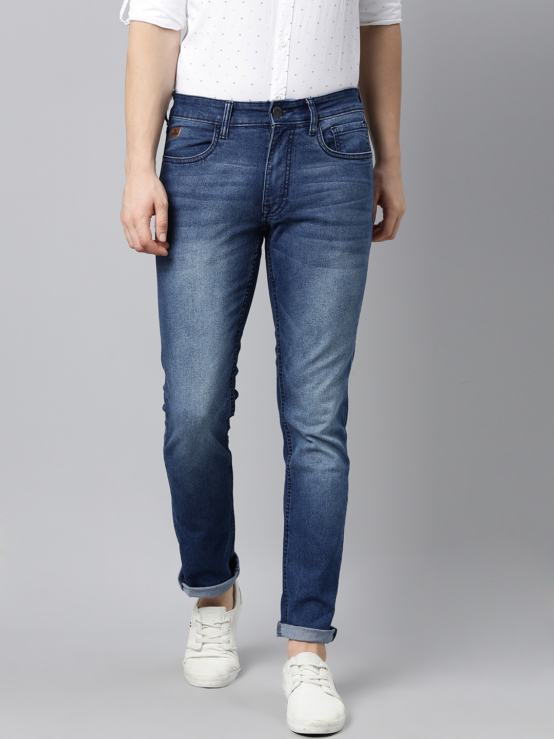 

WROGN Men Blue Slim Fit Heavy Fade Stretchable Jeans