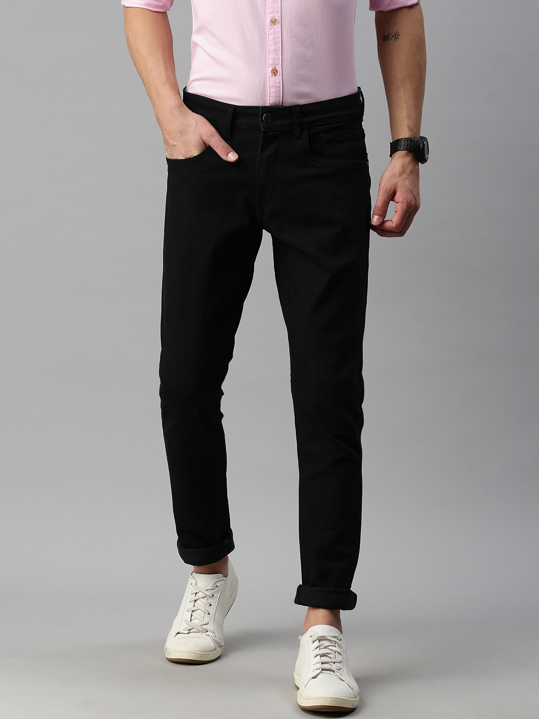 

WROGN Men Black Slim Fit Stretchable Jeans