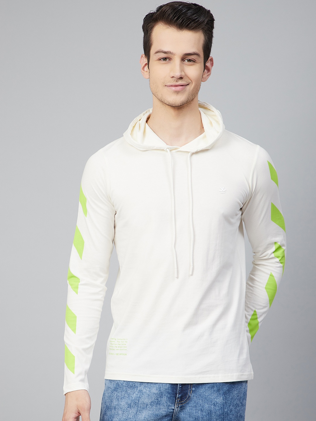 

WROGN Men Off White Slim Fit T-shirt