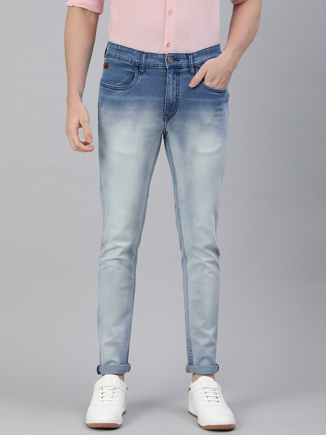 

WROGN Men Blue Skinny Fit Mid-Rise Clean Look Stretchable Jeans