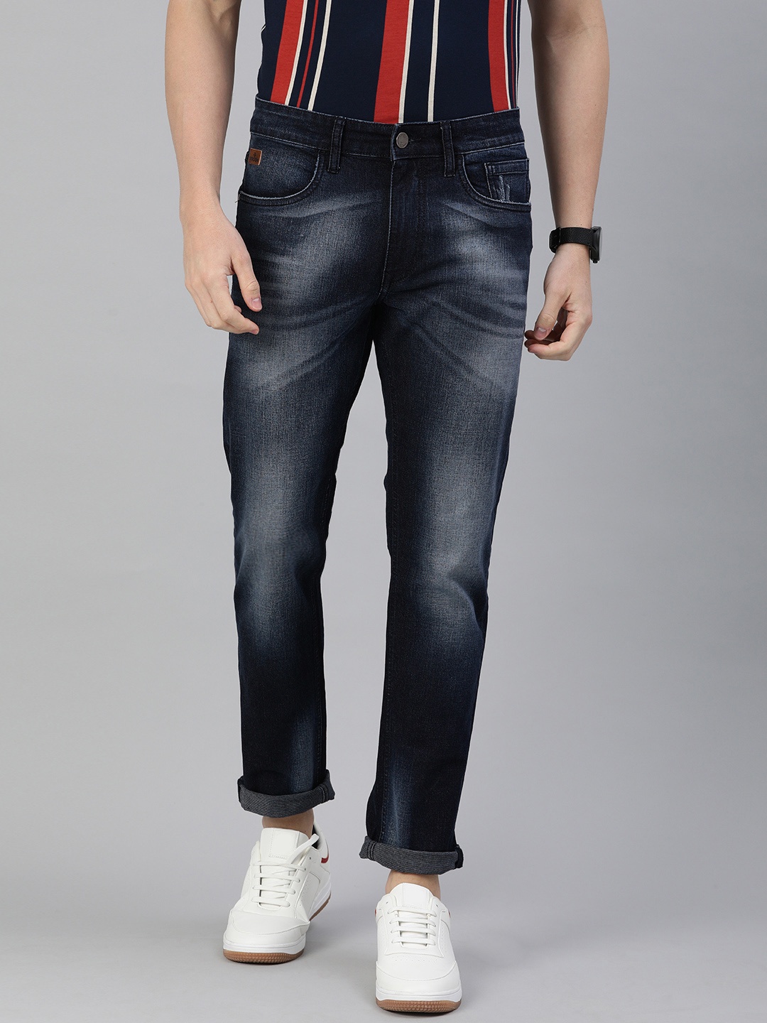 

WROGN Men Blue Slim Fit Mid-Rise Clean Look Stretchable Jeans