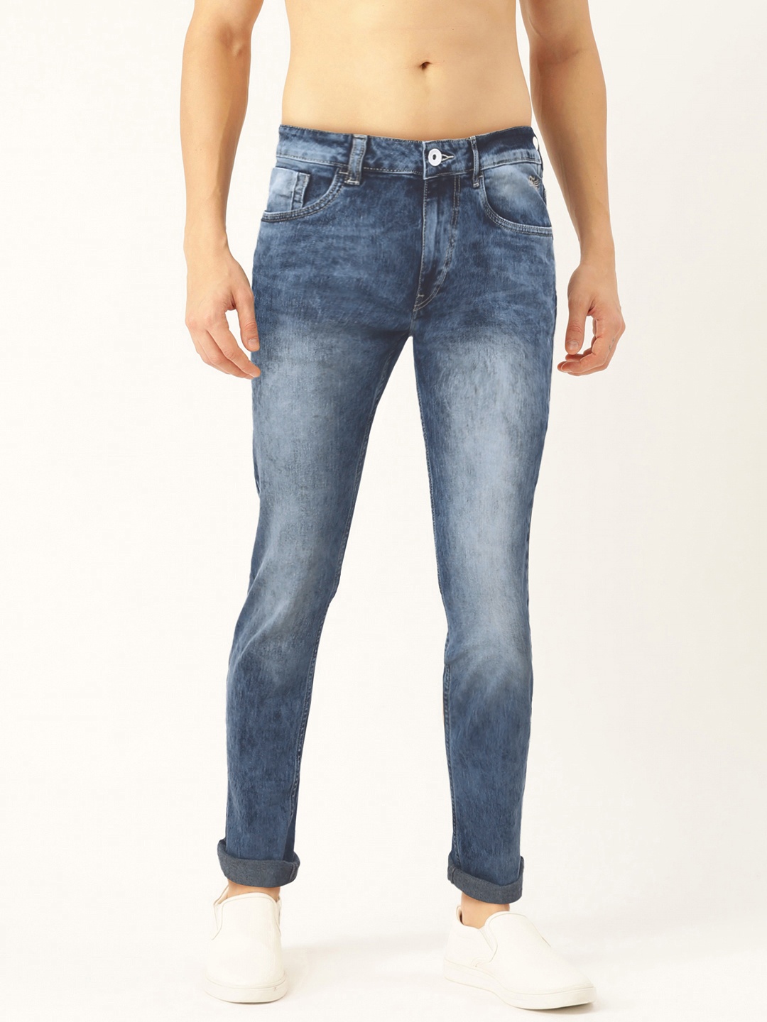 

Flying Machine Men Blue Slim Tapered Michael Fit Mid-Rise Clean Look Stretchable Jeans