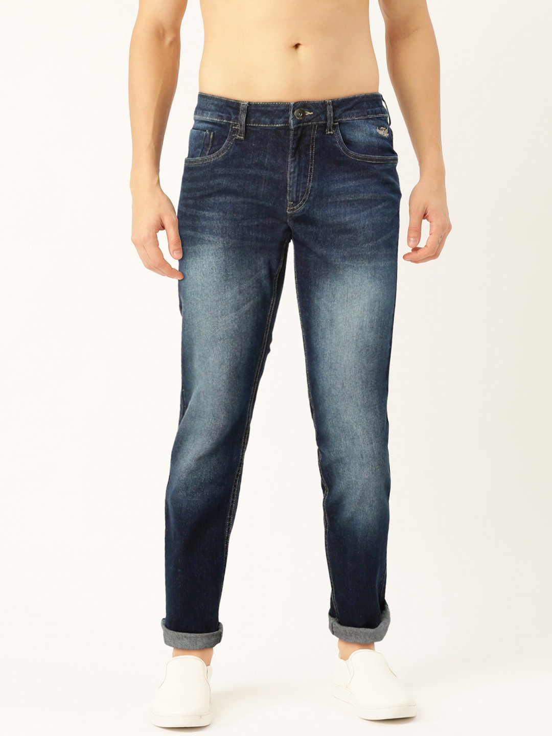 

Flying Machine Men Navy Blue Skinny Fit Mid-Rise Clean Look Stretchable Jeans