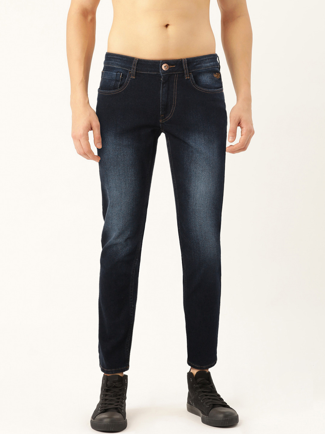 

Flying Machine Men Blue Michael Slim Tapered Fit Mid-Rise Clean Look Stretchable Jeans