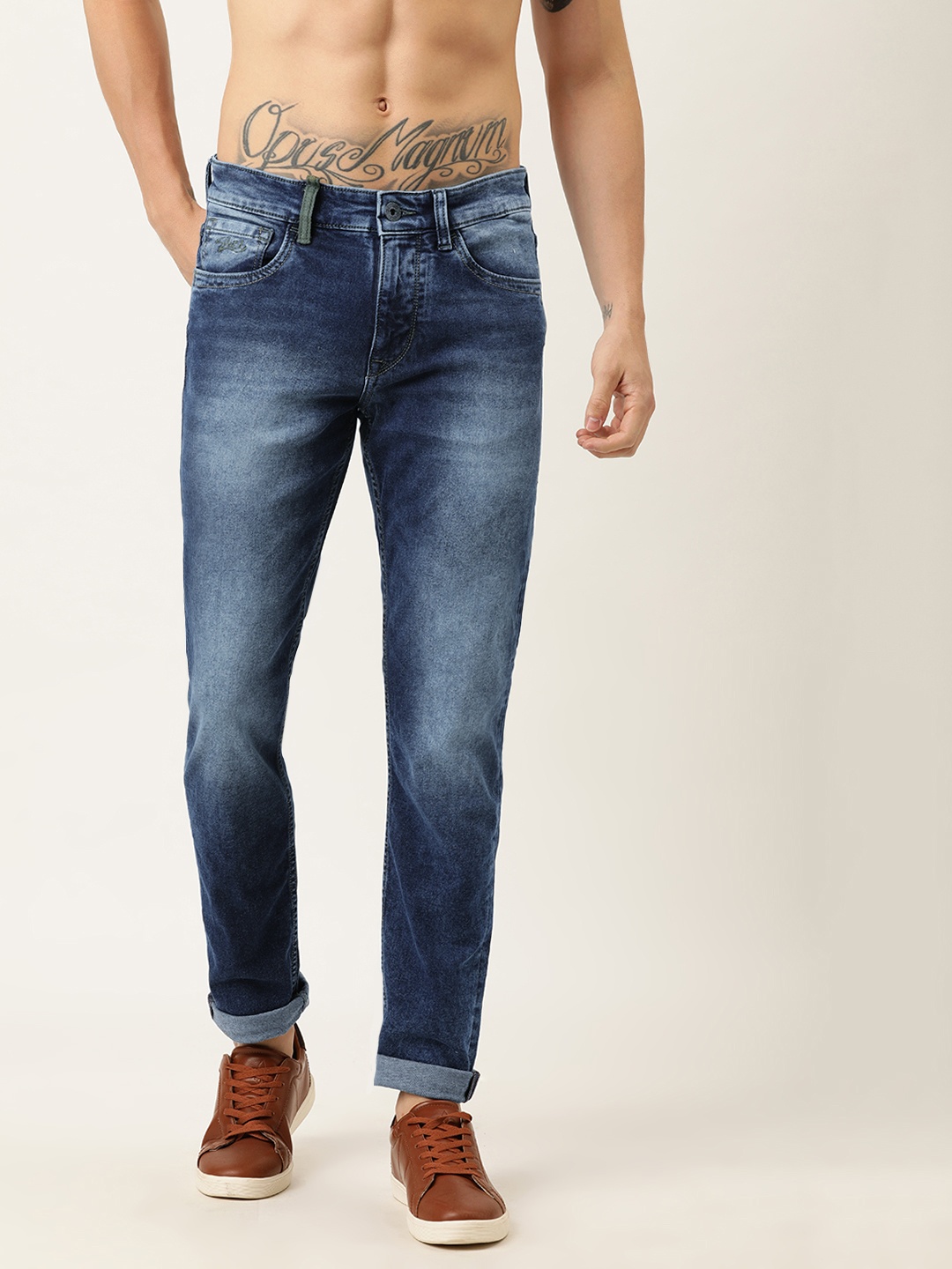

Flying Machine Men Blue Slim Prince Fit Mid-Rise Clean Look Stretchable Jeans