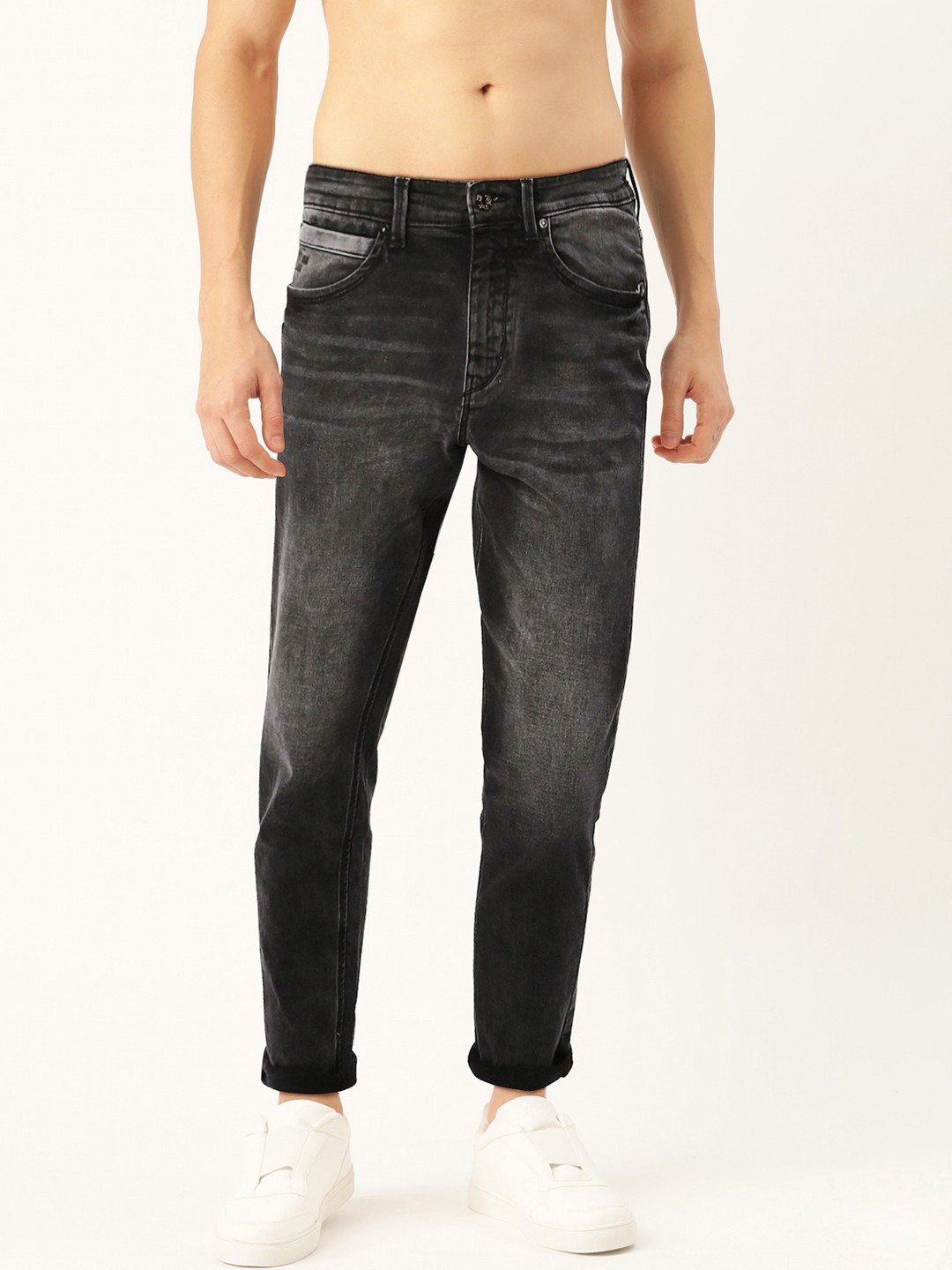 

Flying Machine Men Black MJ Mangle Slim Fit Mid-Rise Clean Look Stretchable Jeans