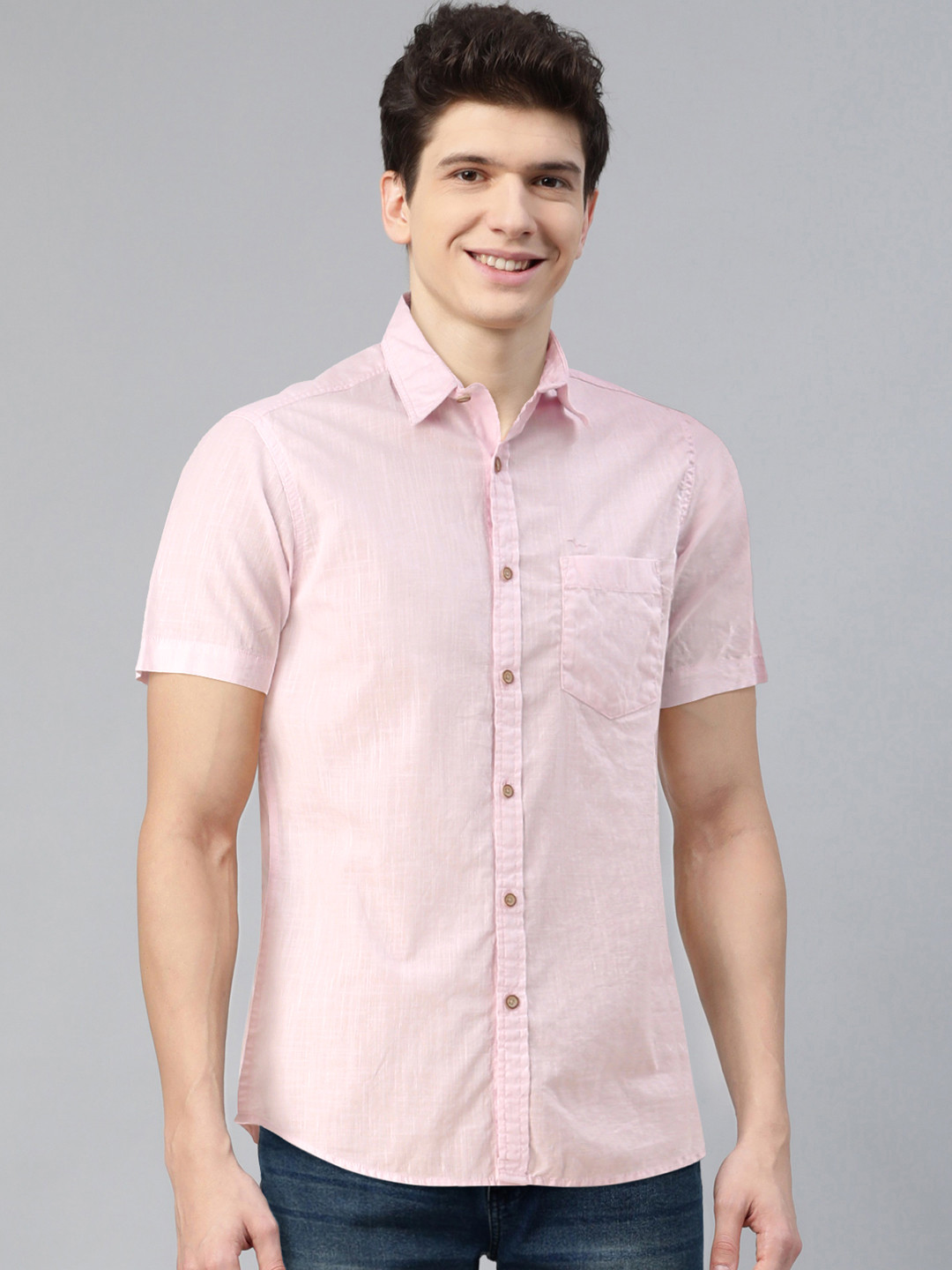 

Flying Machine Men Pink Regular Fit Solid Casual Shirt