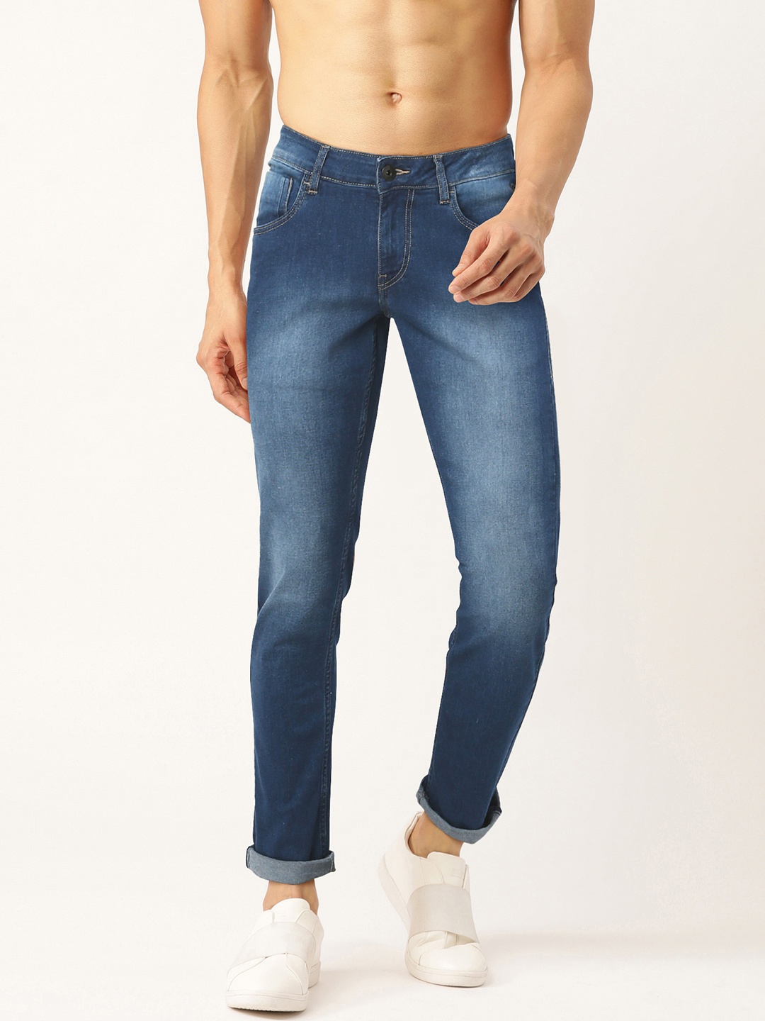 

Flying Machine Men Blue Skinny Fit Low-Rise Clean Look Stretchable Jeans