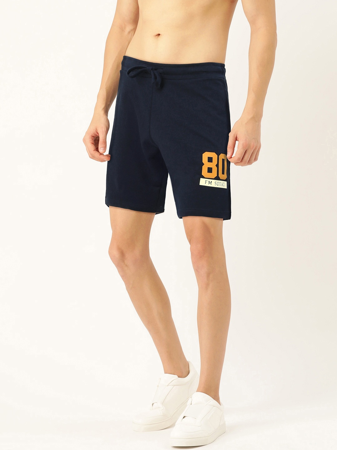 

Flying Machine Men Navy Blue Solid Regular Fit Shorts