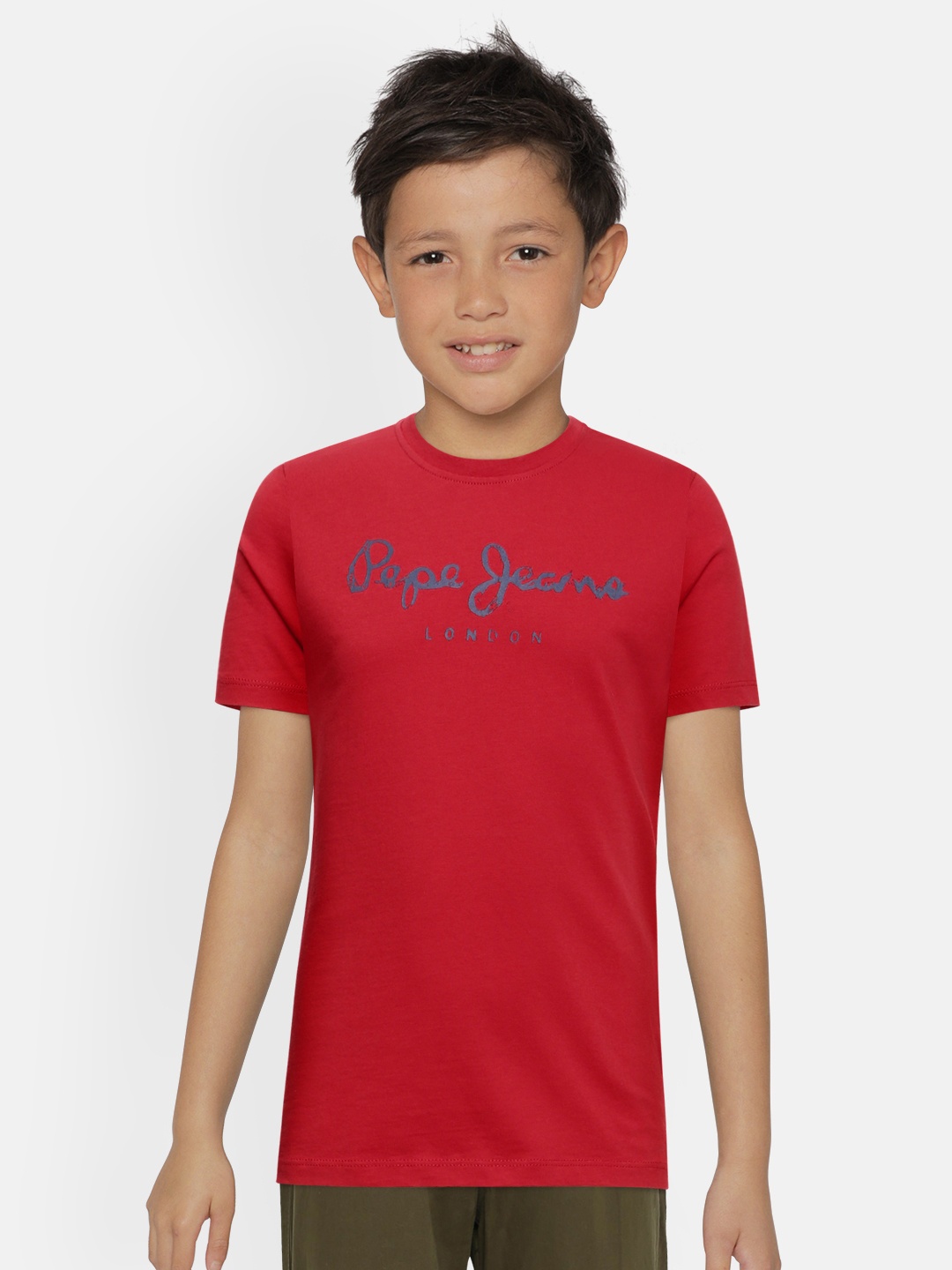 

Pepe Jeans Boys Red Solid Pure Cotton T-shirt