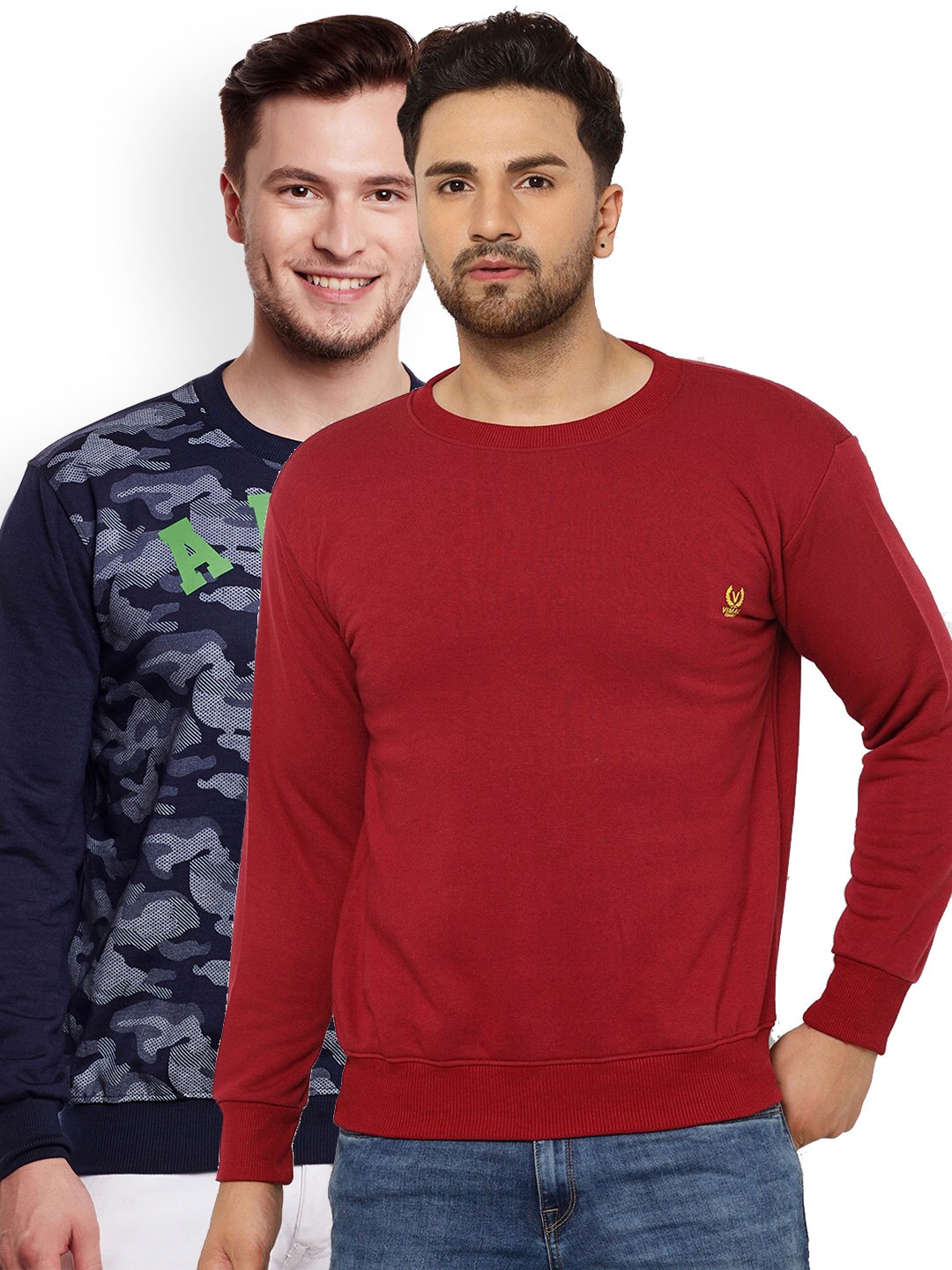 

VIMAL JONNEY Men Pack of 2 Sweatshirts, Red