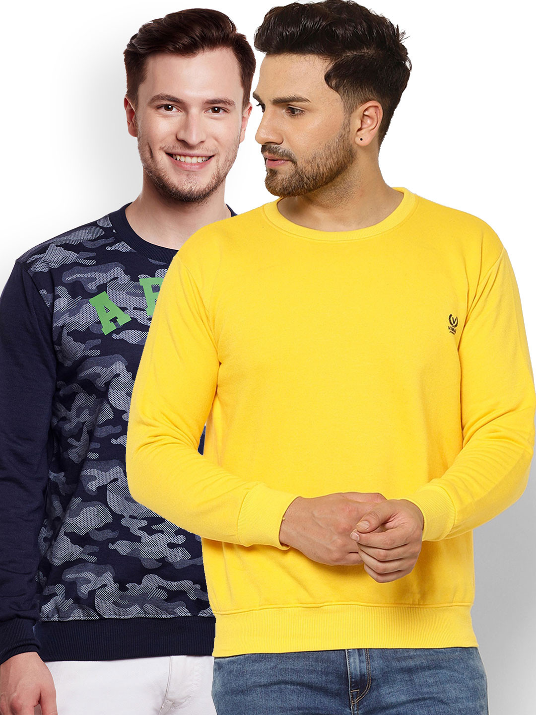 

VIMAL JONNEY Men Pack of 2 Sweatshirts, Navy blue