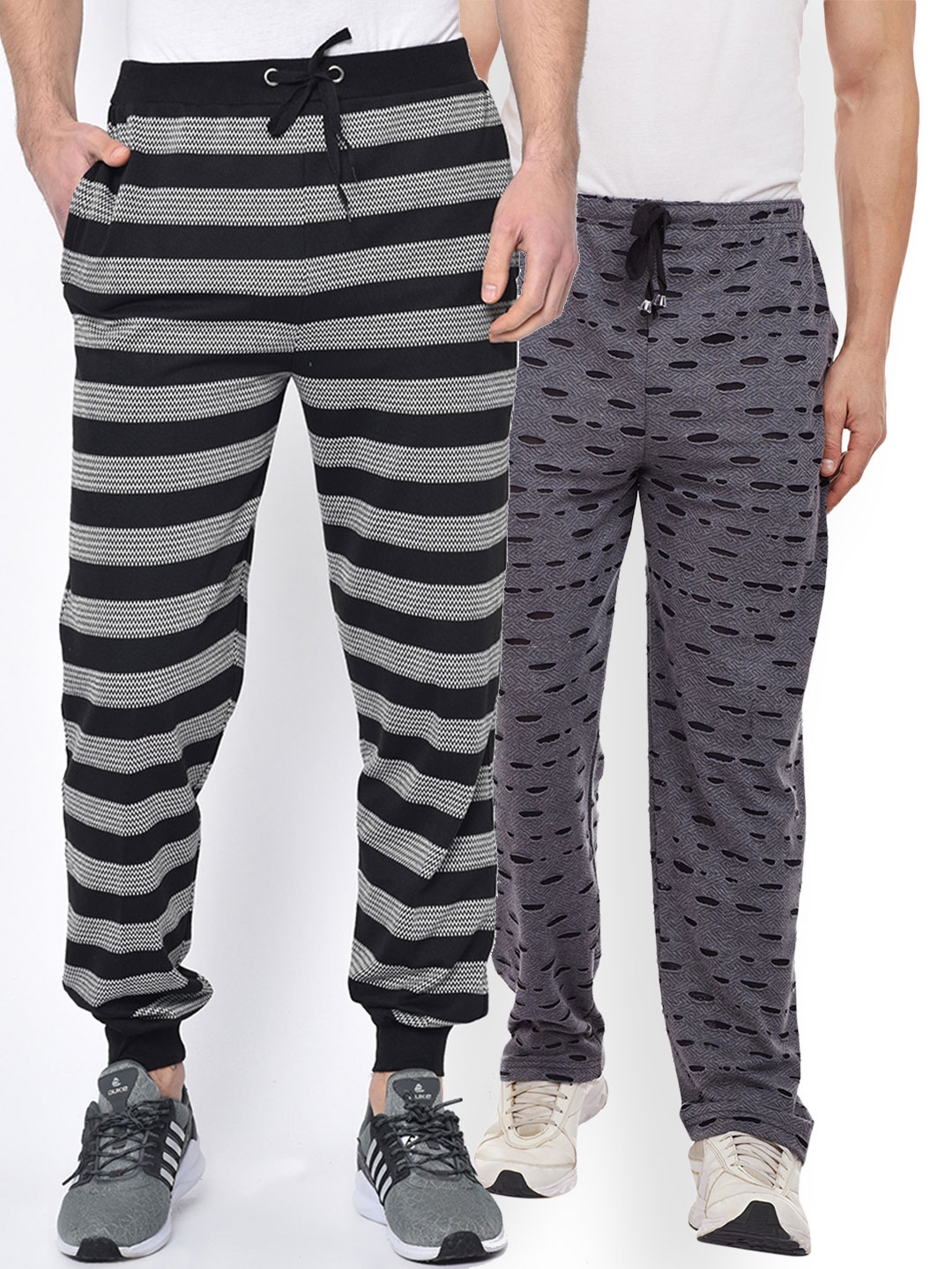 

VIMAL JONNEY Men Pack of 2 Track Pants, Black