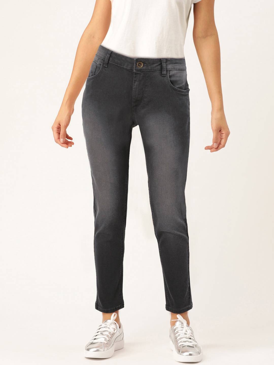 

Flying Machine Women Charcoal Grey Veronica Skinny Fit Mid-Rise Stretchable Jeans