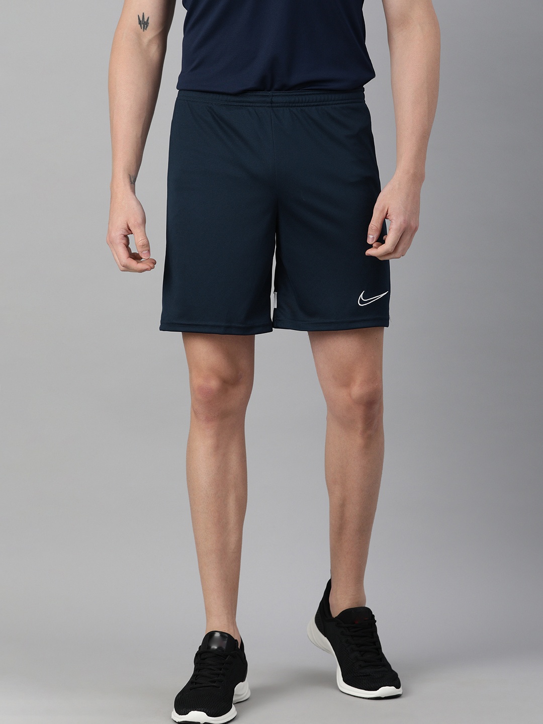 

Nike Men Navy Blue Solid Dri-Fit Regular Fit Football Shorts