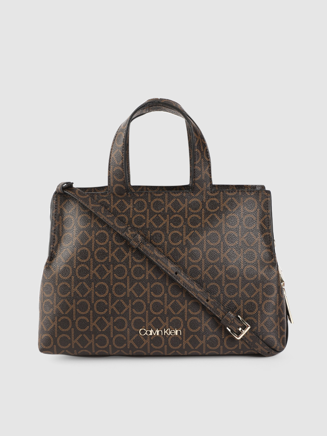 

Calvin Klein Brown Printed Handheld Bag