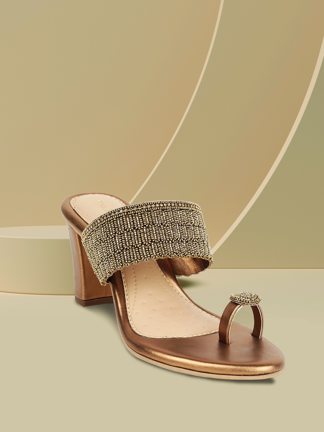 

Marie Claire Women Gold-Toned Embellished Sandals