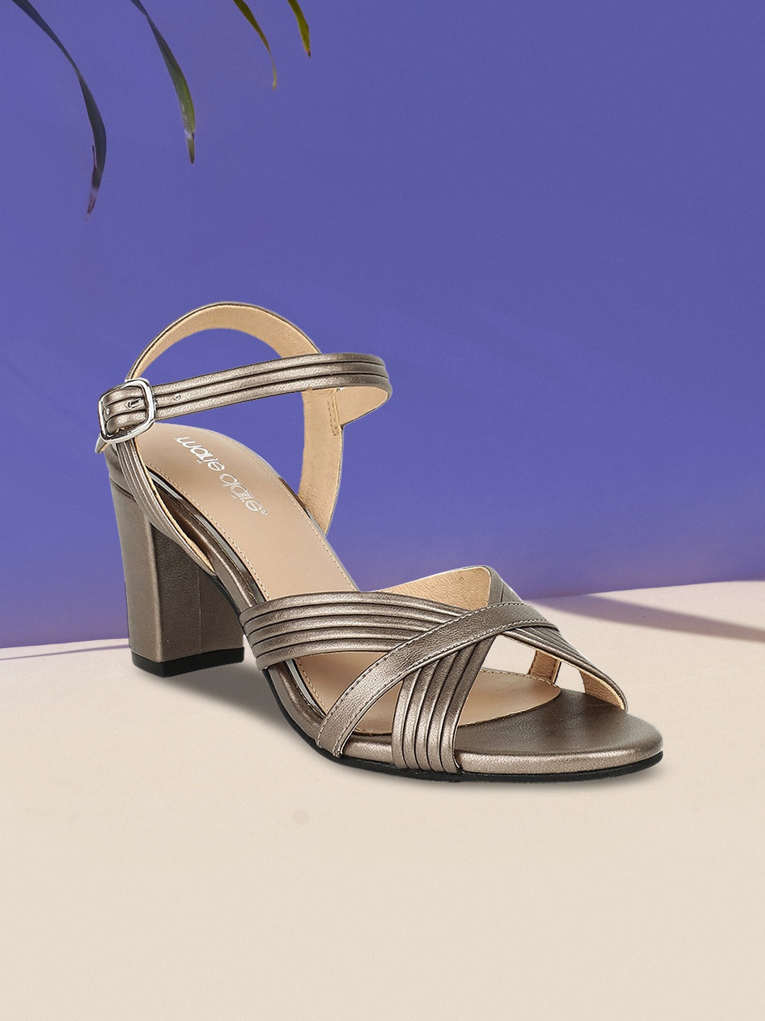 

Marie Claire Women Gunmetal-Toned Solid Heels, Metallic