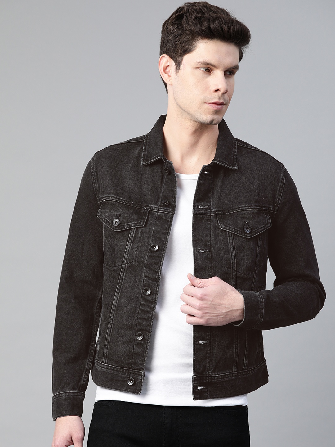 

Marks & Spencer Men Black Denim Jacket