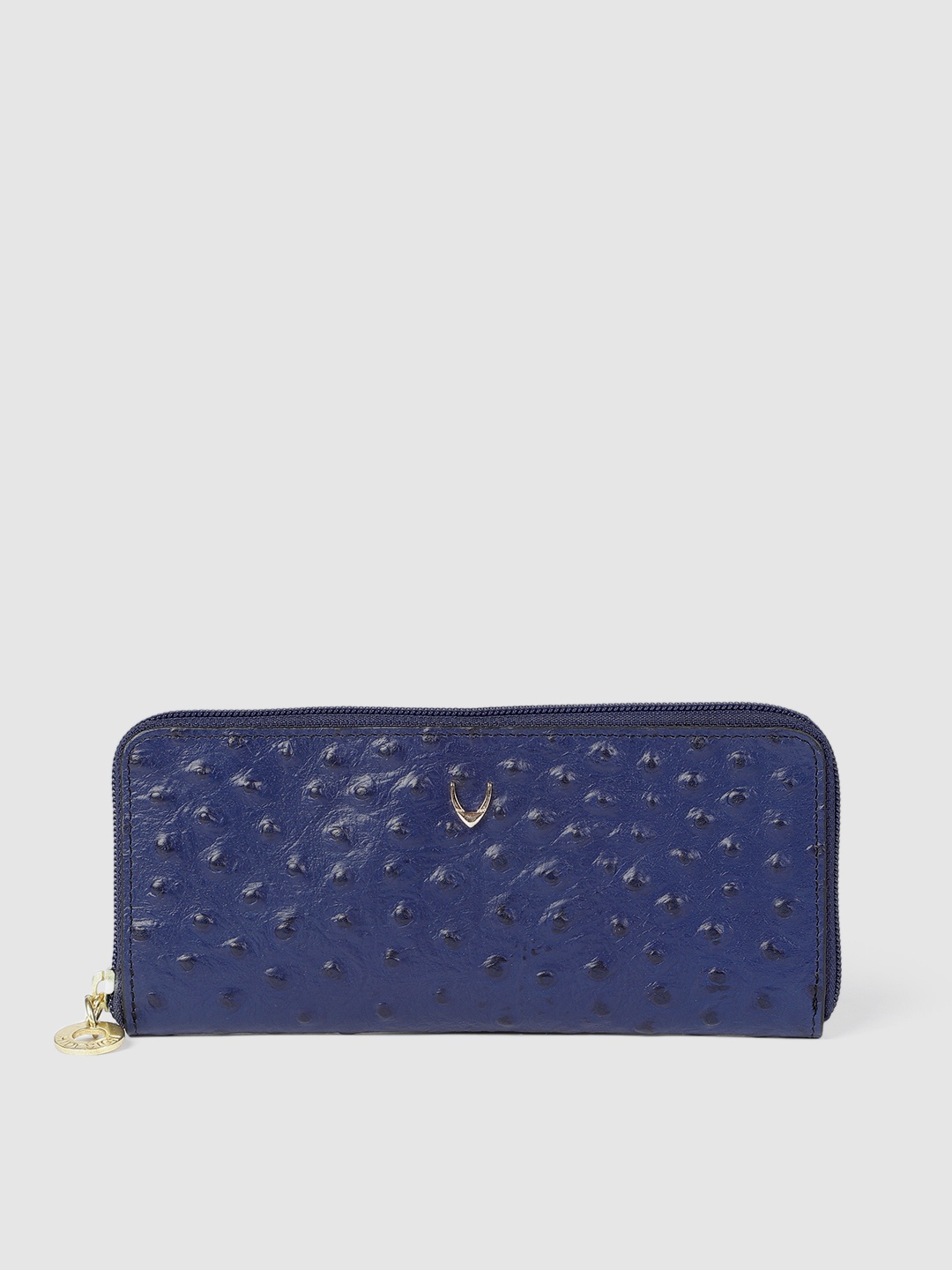 

Hidesign Women Blue Textured EE MOROCCO W2 Leather Zip Around Wallet