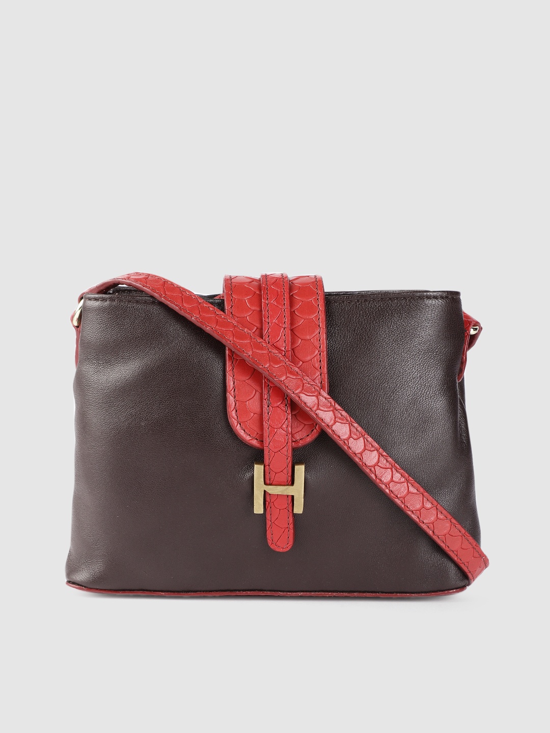 

Hidesign Brown Solid SILVIA 03 Leather Sling Bag