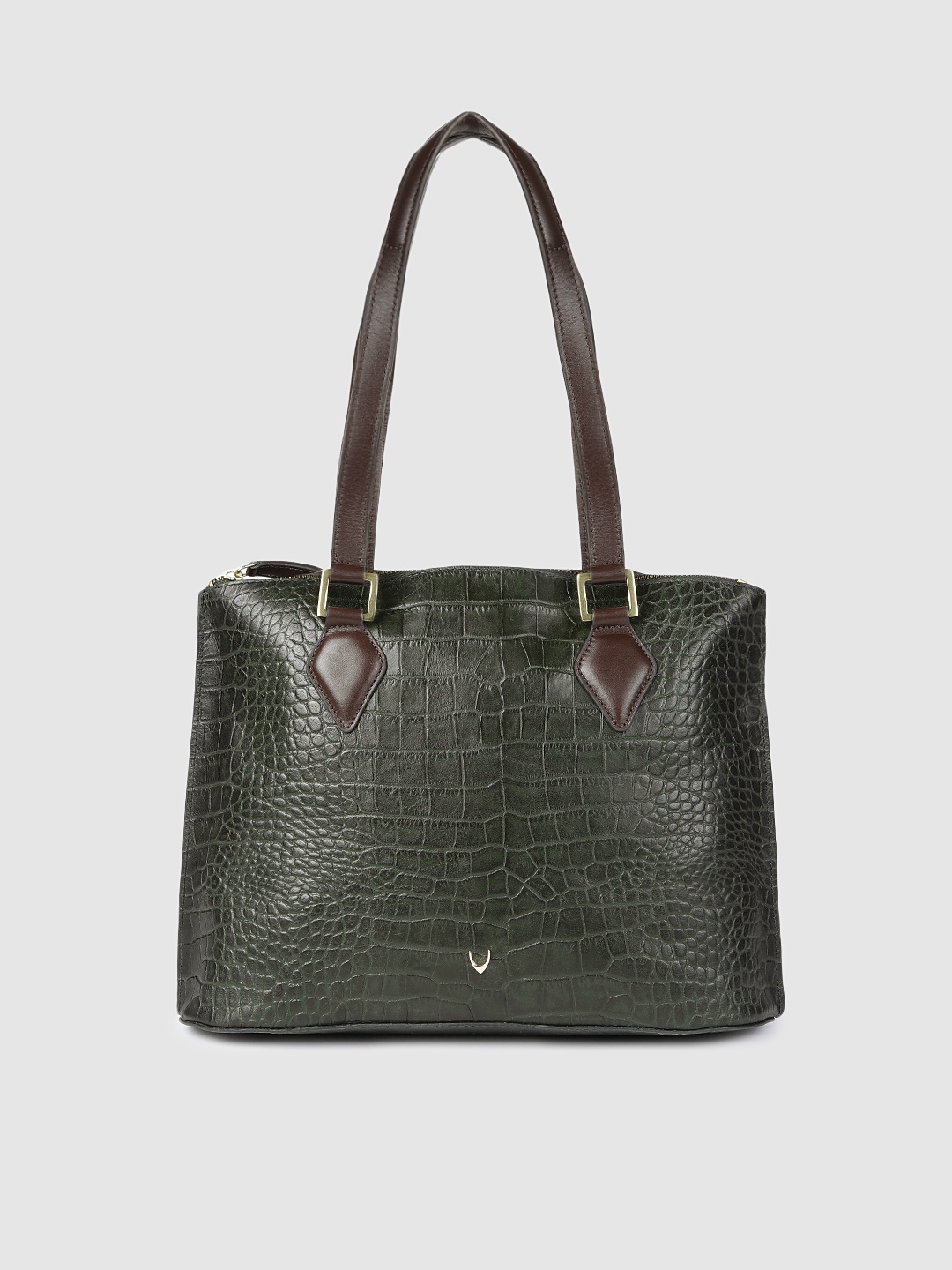 

Hidesign Green Animal Textured Leather Shoulder Bag
