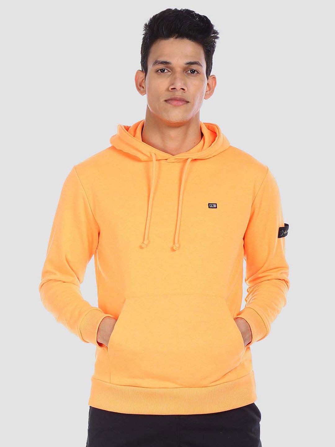 

Arrow Sport Men Orange Solid Hooded Sweatshirt