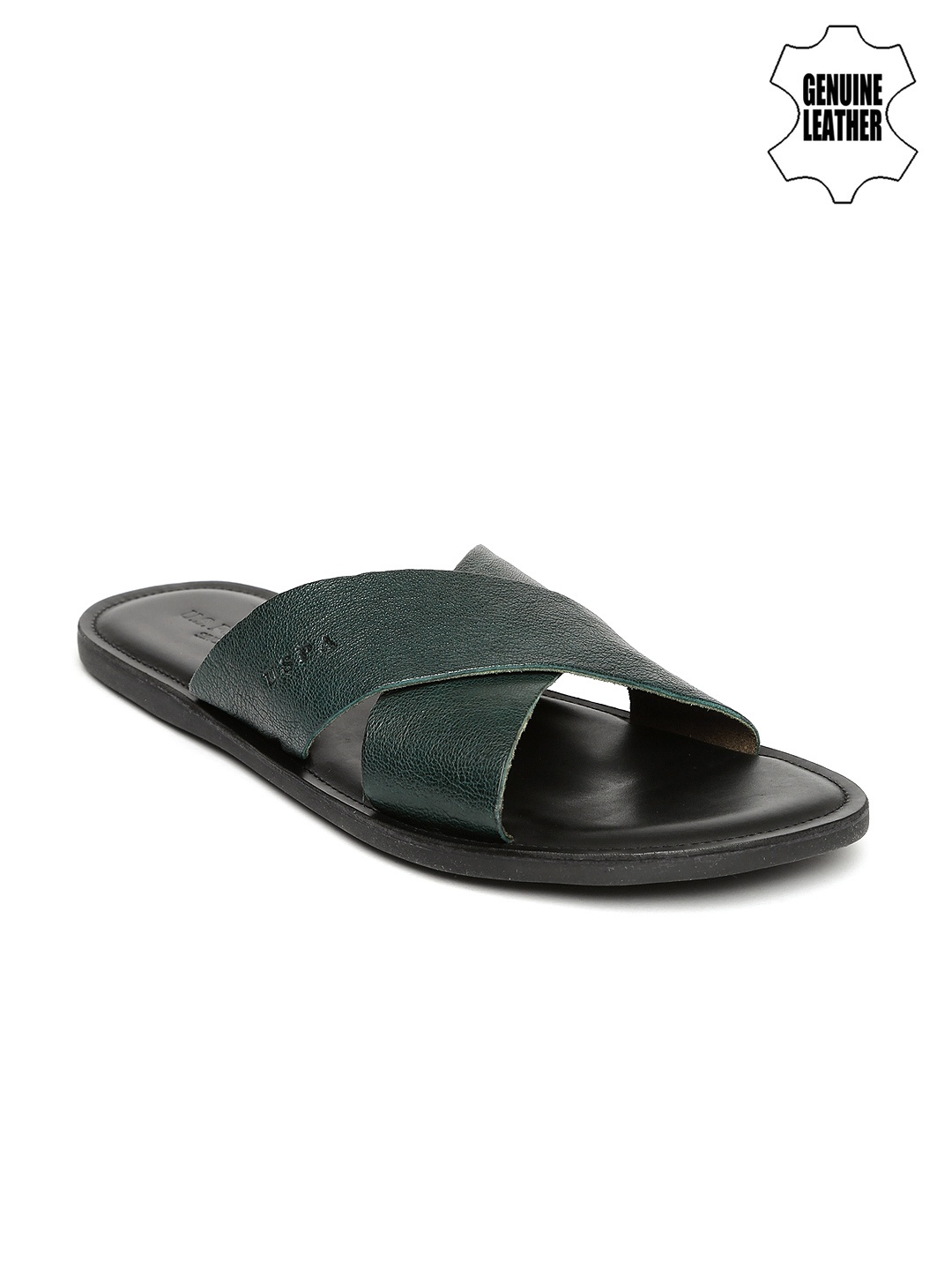 

U.S. Polo Assn. Men Green Genuine Leather Sandals