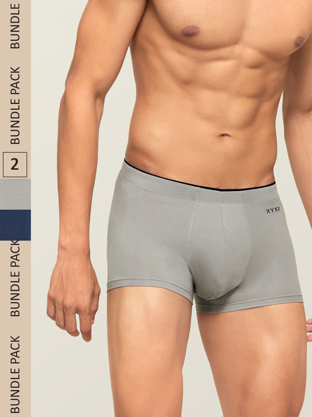 

XYXX Men Pack Of 2 Uno IntelliSoft Micro Modal Trunks XYTRNK2PCKN361, Grey
